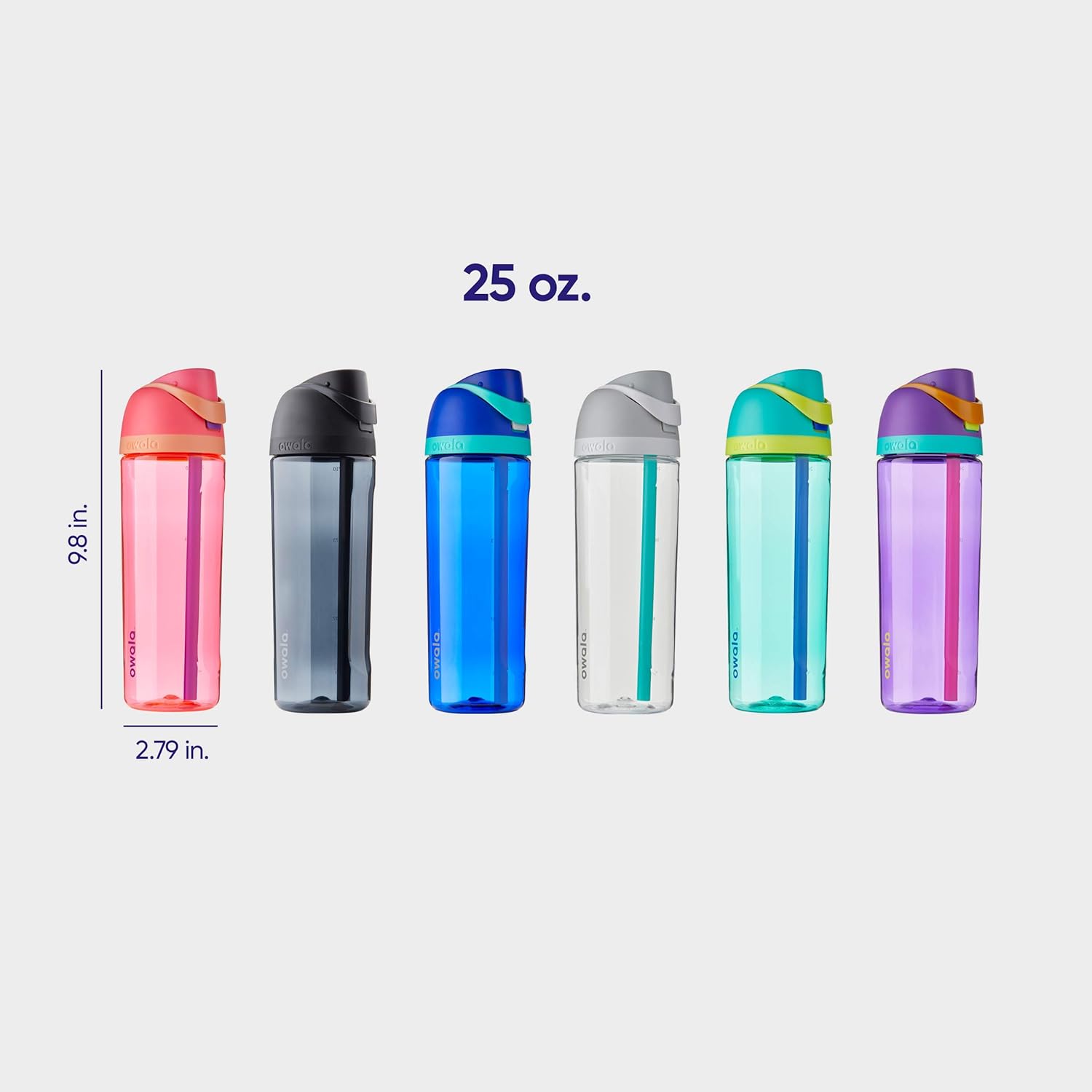 Owala FreeSip Clear Tritan Plastic Water Bottle with Straw, BPA-Free S