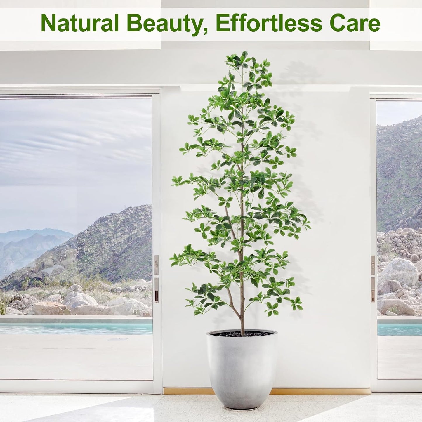 7ft Tall Artificial Black Olive Tree with 1260 Lifelike Leaves, Tall Fake Greenery Olive Silk Plants Artificial Tree Indoors in Pots, Faux Olivo Tree for Living Room Office Decor