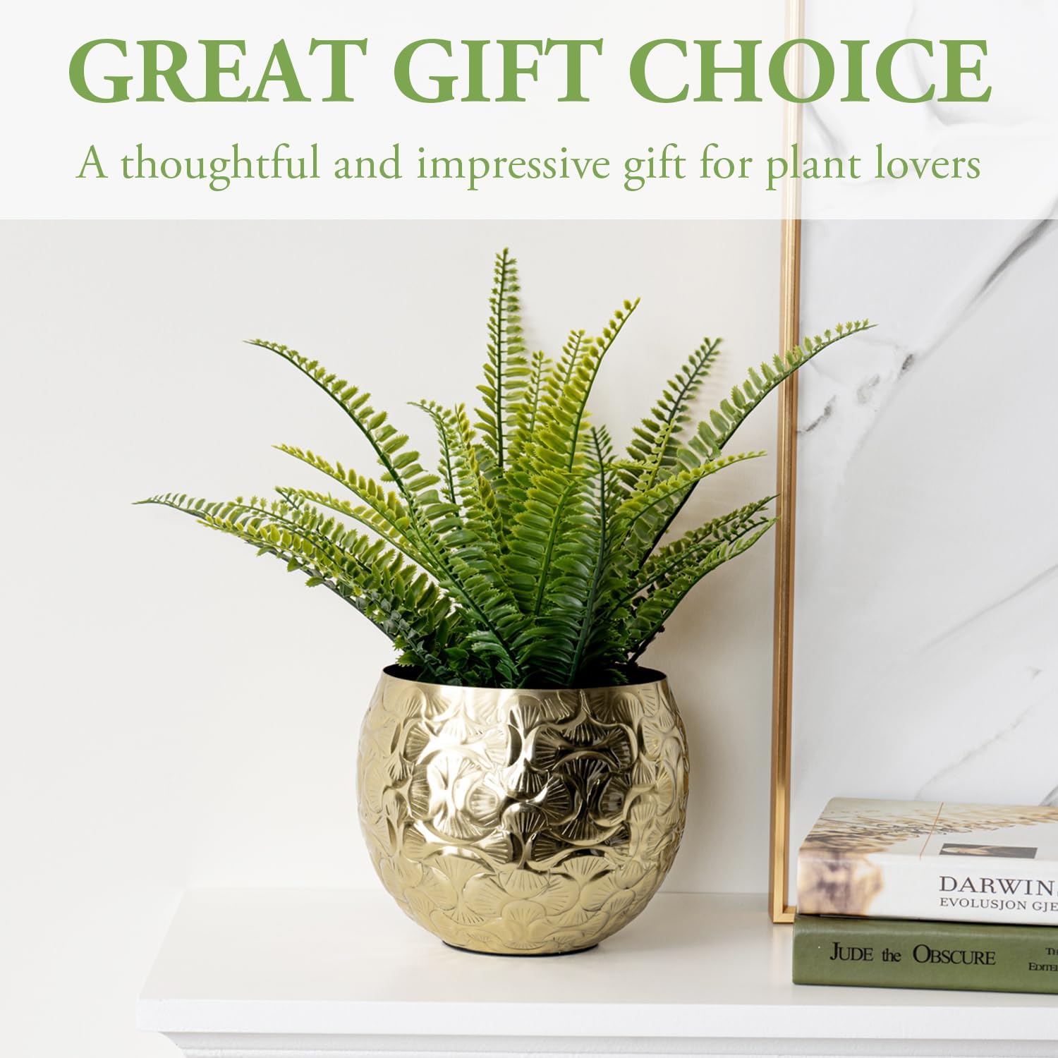 MyGift 5.5 inch Vintage Style Brass Tone Metal Embossed Ginkgo Leaf De