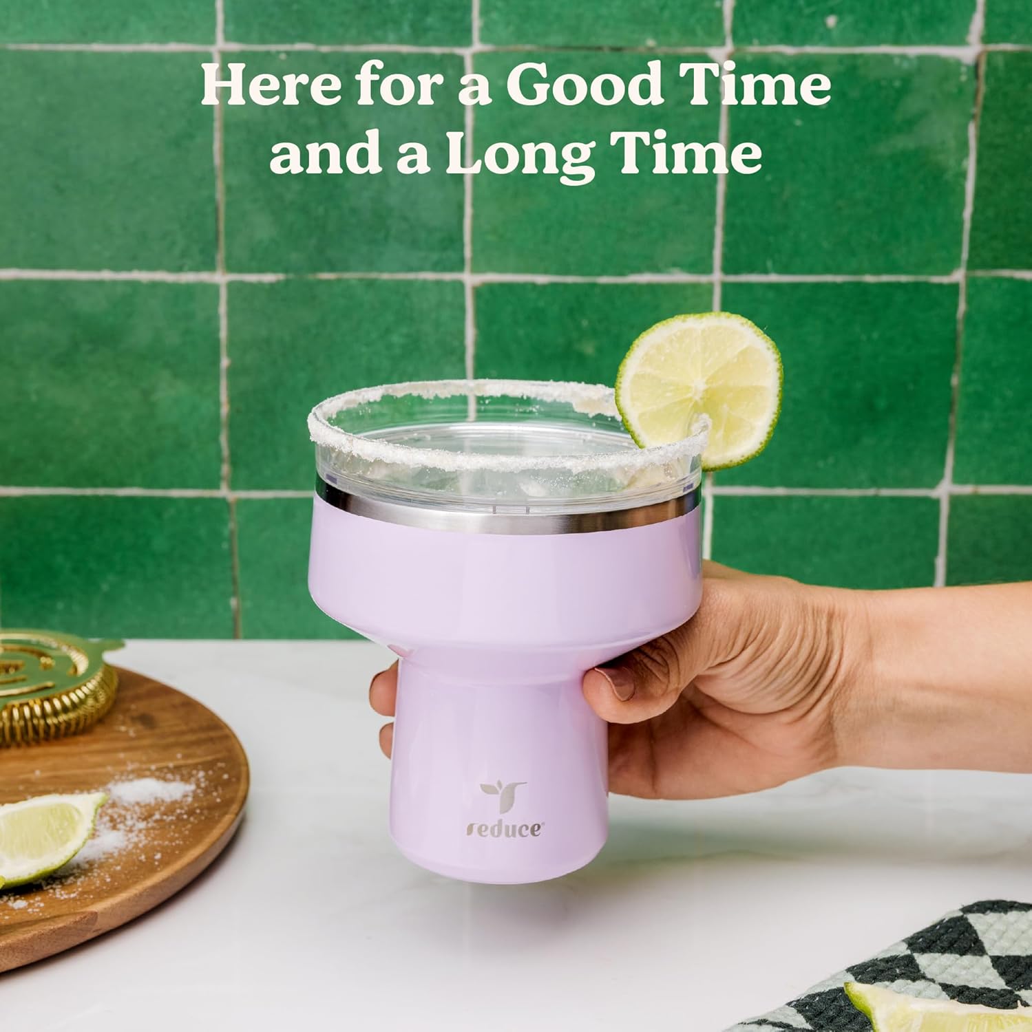 REDUCE Saltini 16 oz Cocktail Tumbler - Insulated Margarita Tumbler wi