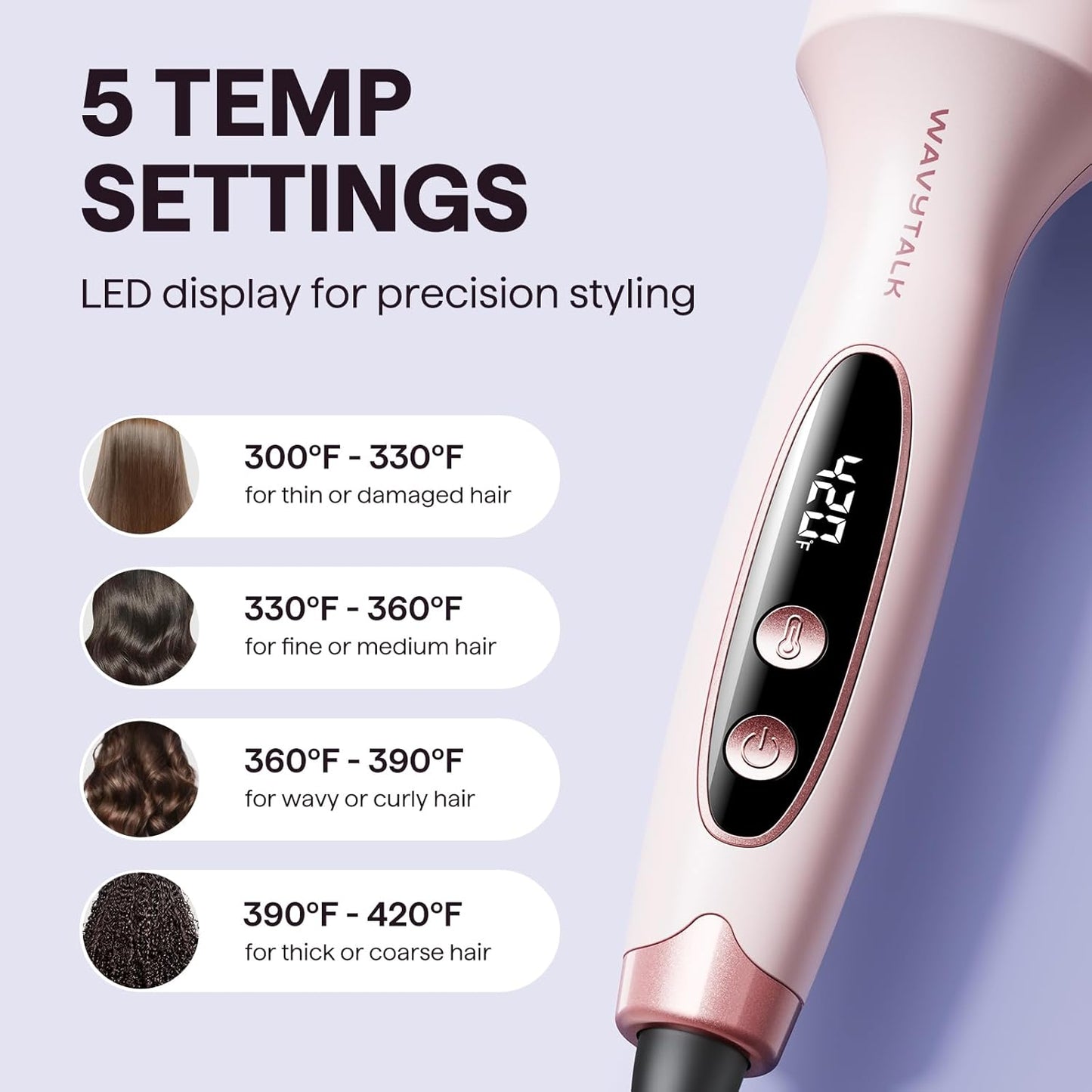 Wavytalk Thermal Brush, Blowout Boost 1.5 inch Heated Round Brush for 