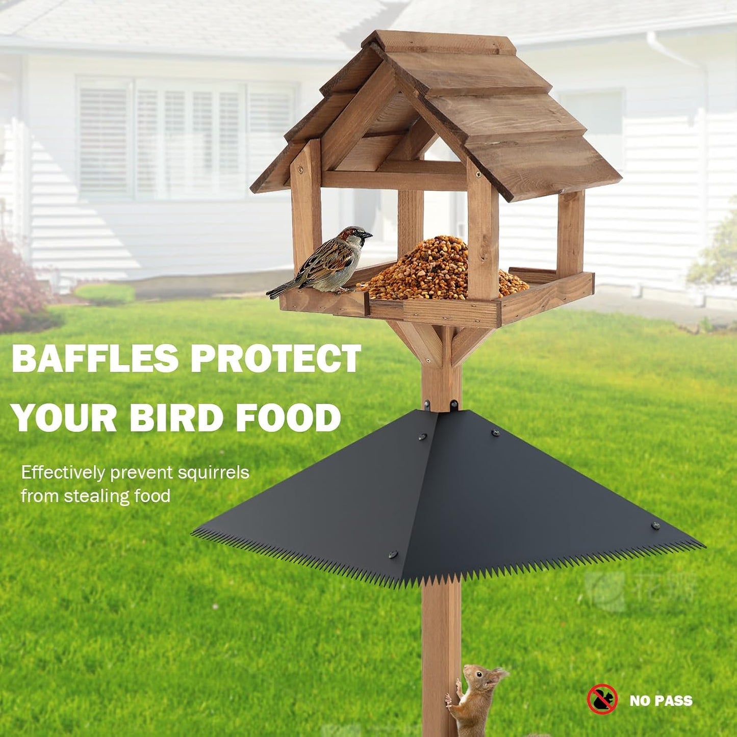 Odies Metal Squirrel Proof Baffle for Bird Feeders, 4x4 Post Squirrel 