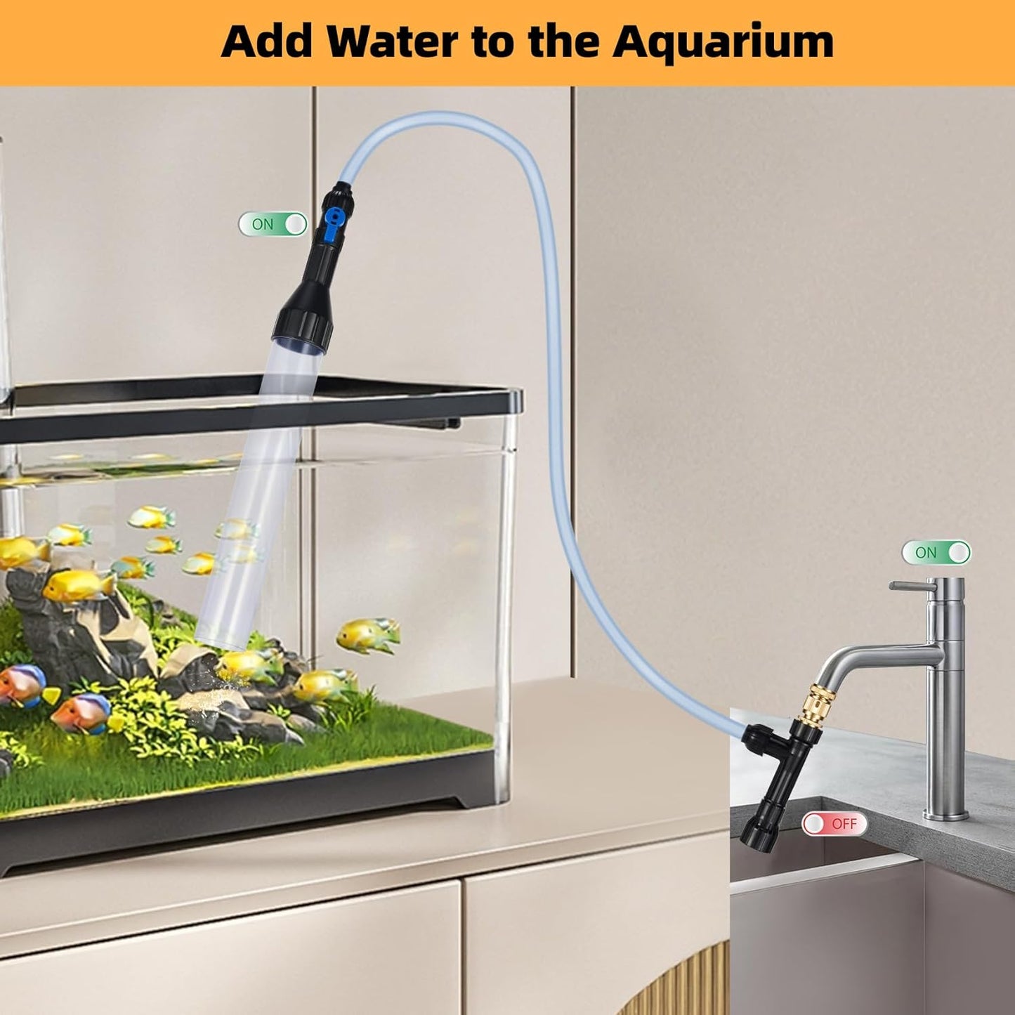 DXOPHIEX Gravel Vacuum for Aquarium Fish Tank Siphon Aquarium Water Ch
