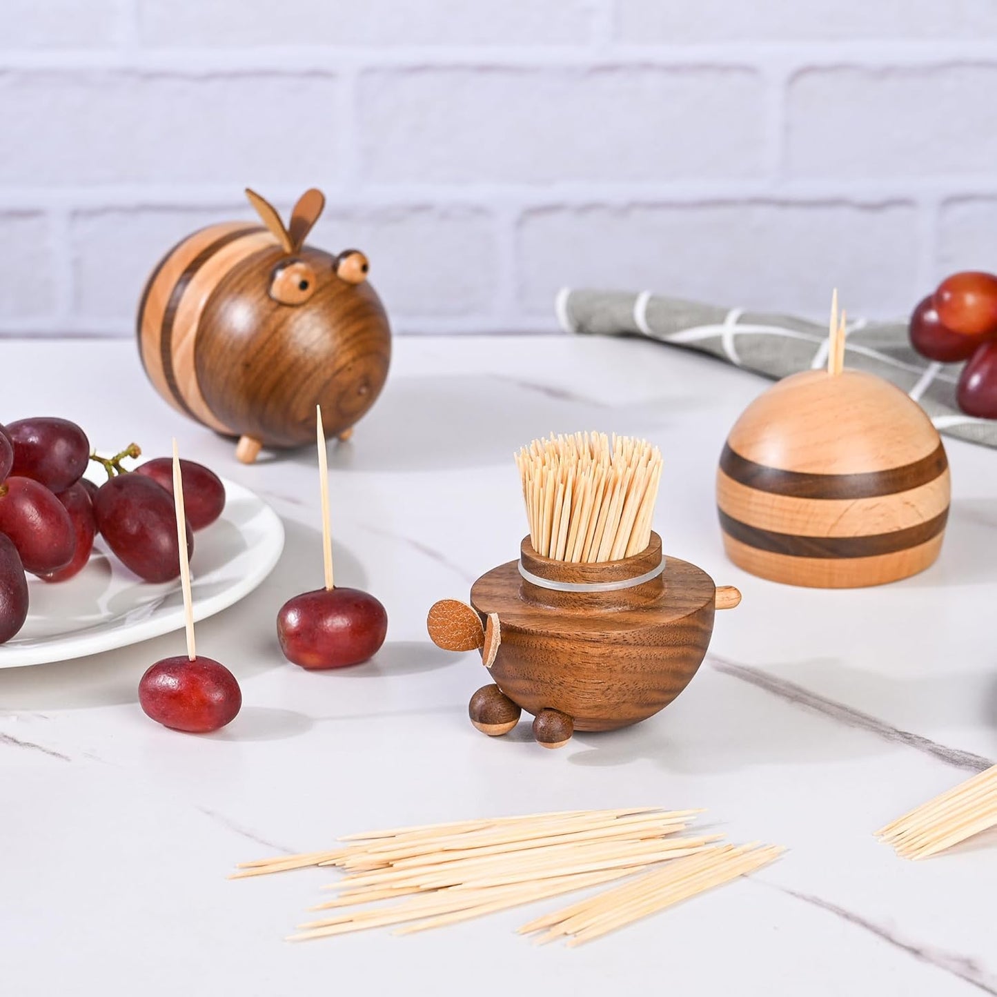 1000 Count Bamboo Toothpicks Barbecue, Fruits And Teeth Cleaning - Round Double-Pointed Wooden Toothpicks, For Appetizers,Olives
