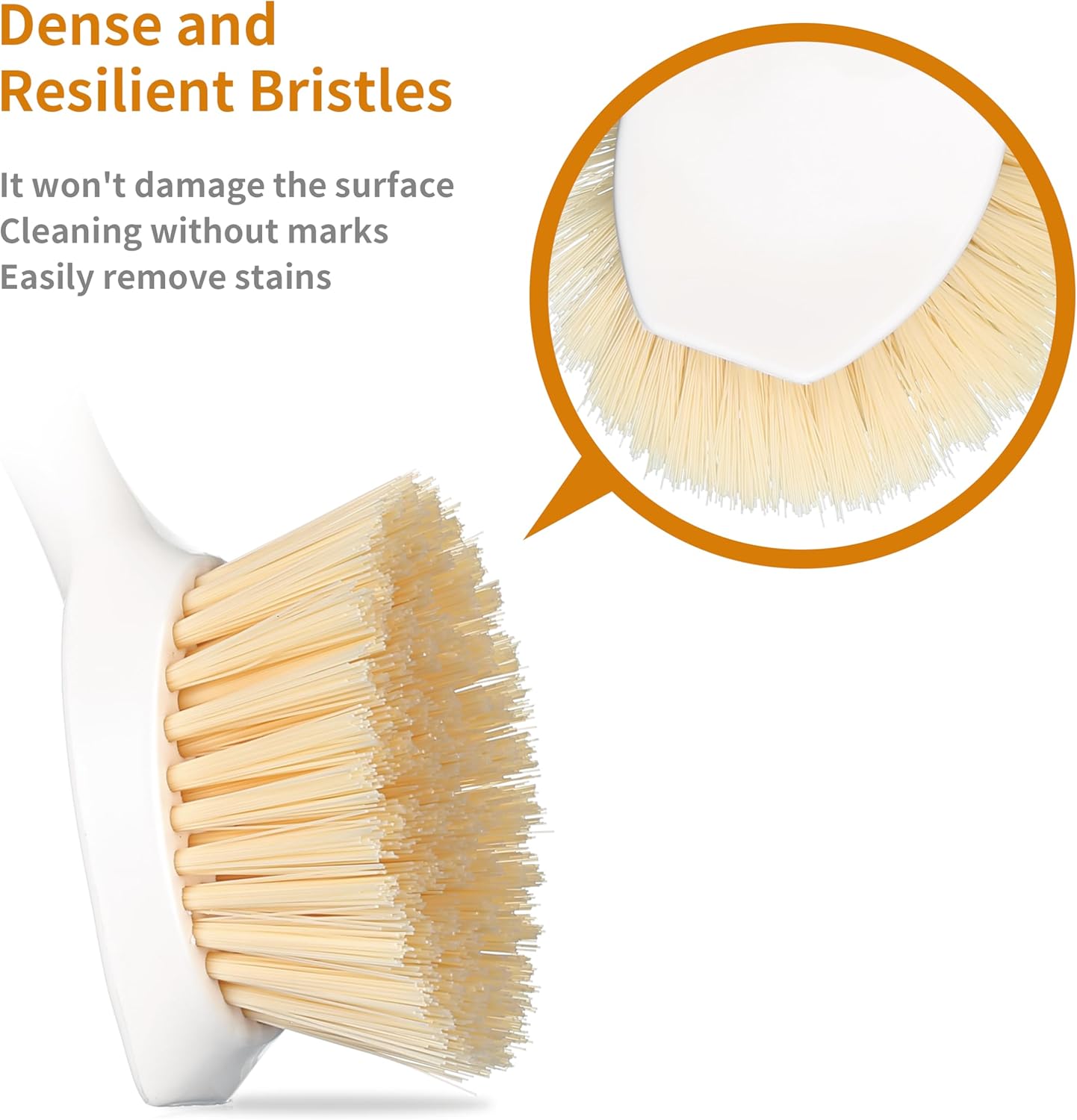 2 Pack Kitchen Dish Brush Bamboo Handle Dish Scrubber Built-in Scraper