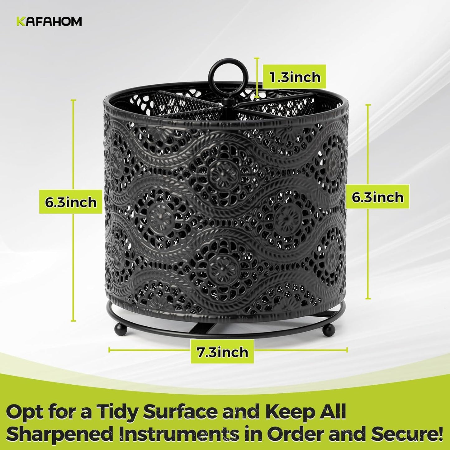 KAFAHOM Bucket Tool Organizer, Heavy Duty Metal Bucket Tool Caddy, Tool Storage for Garden, Construction, Carpenter, Electrician, Builder
