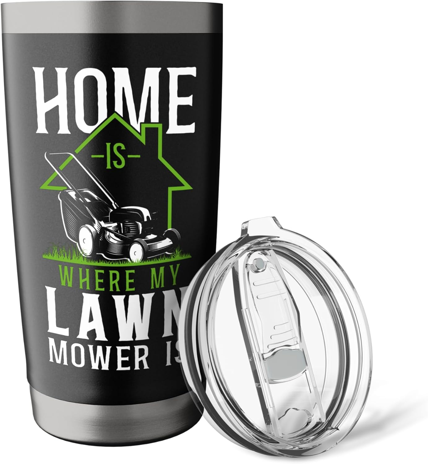 Lawn Mower Mowing Dad Father Landscaper Home Is Where My Stainless Steel Insulated Tumbler