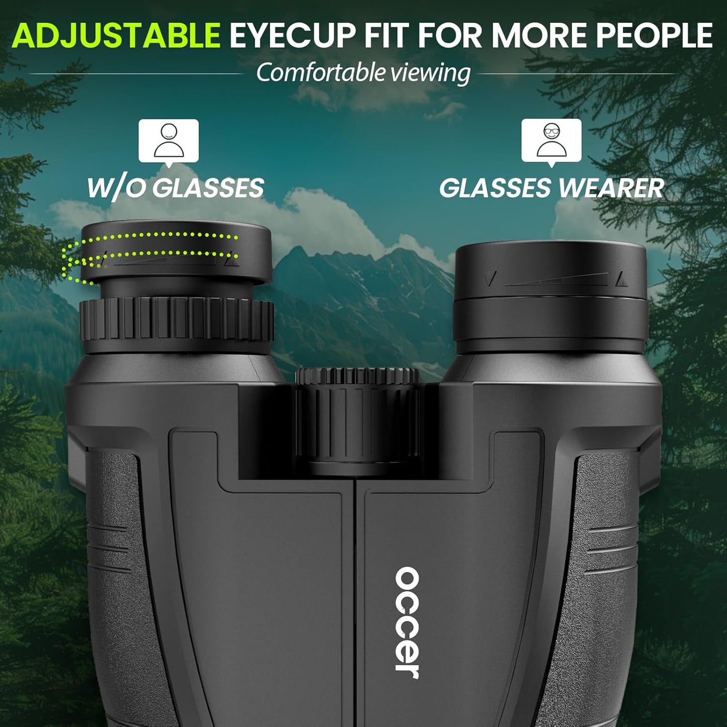 Occer 12x32 Compact Binoculars for Adults High Powered, Large Eyepiece Binocular for Kids - Easy Focus Binoculars for Bird Watching, Cruise Ship, Hunting, Travel, Sightseeing