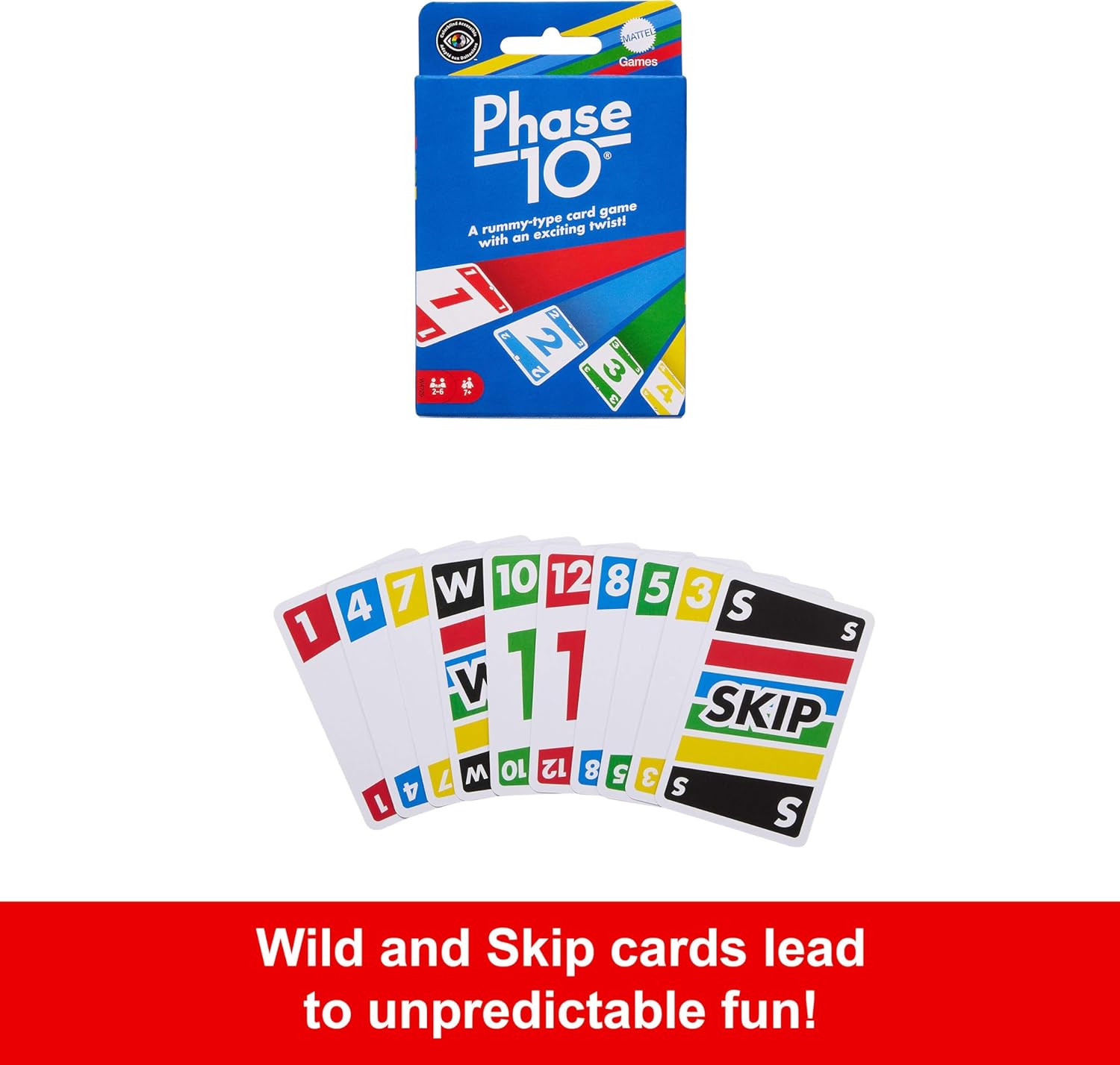 Mattel Games Phase 10 Card Game with 108 Cards, Makes a Great Gift for