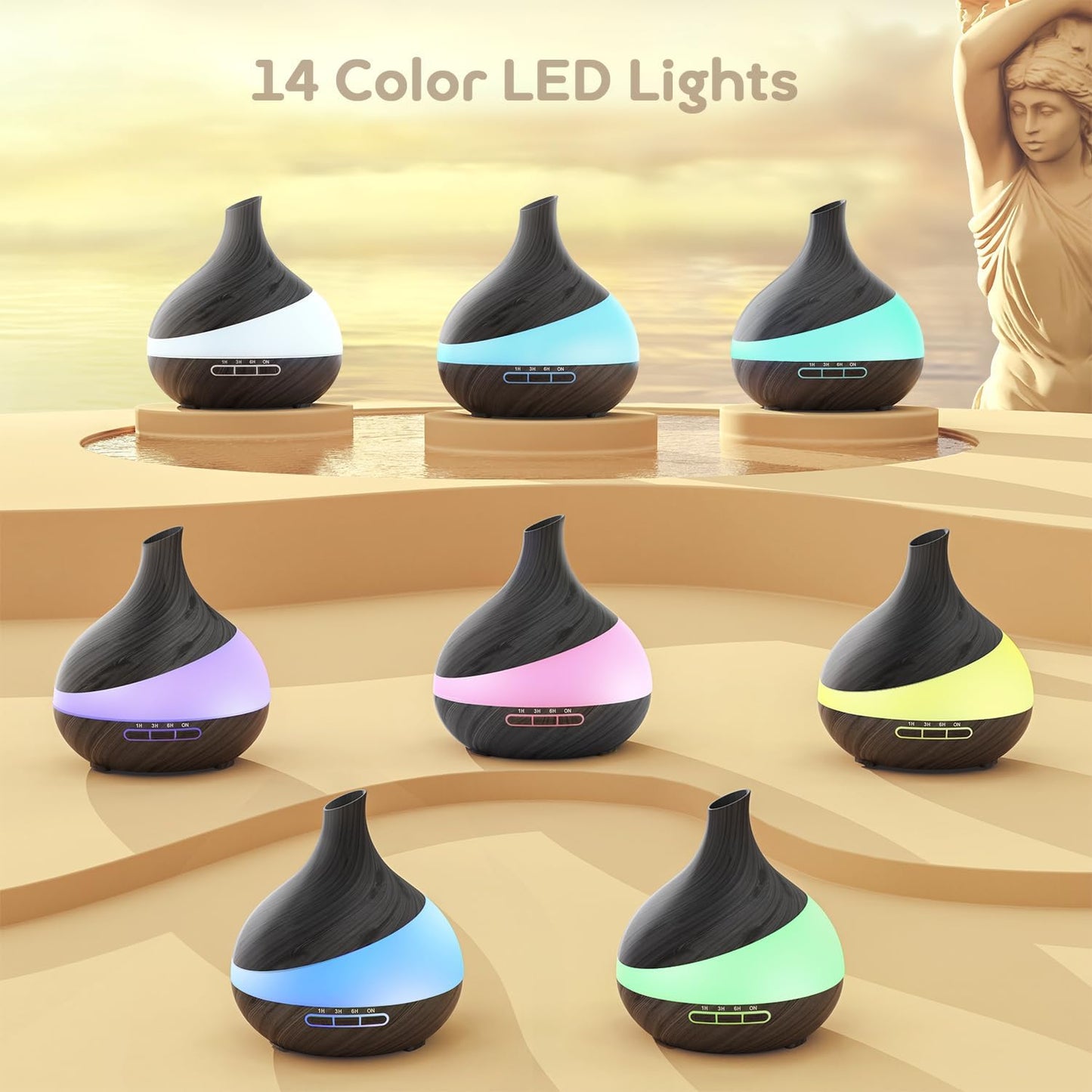 500ML Essential Oil Diffuser: Aroma Diffuser with Remote Control for H