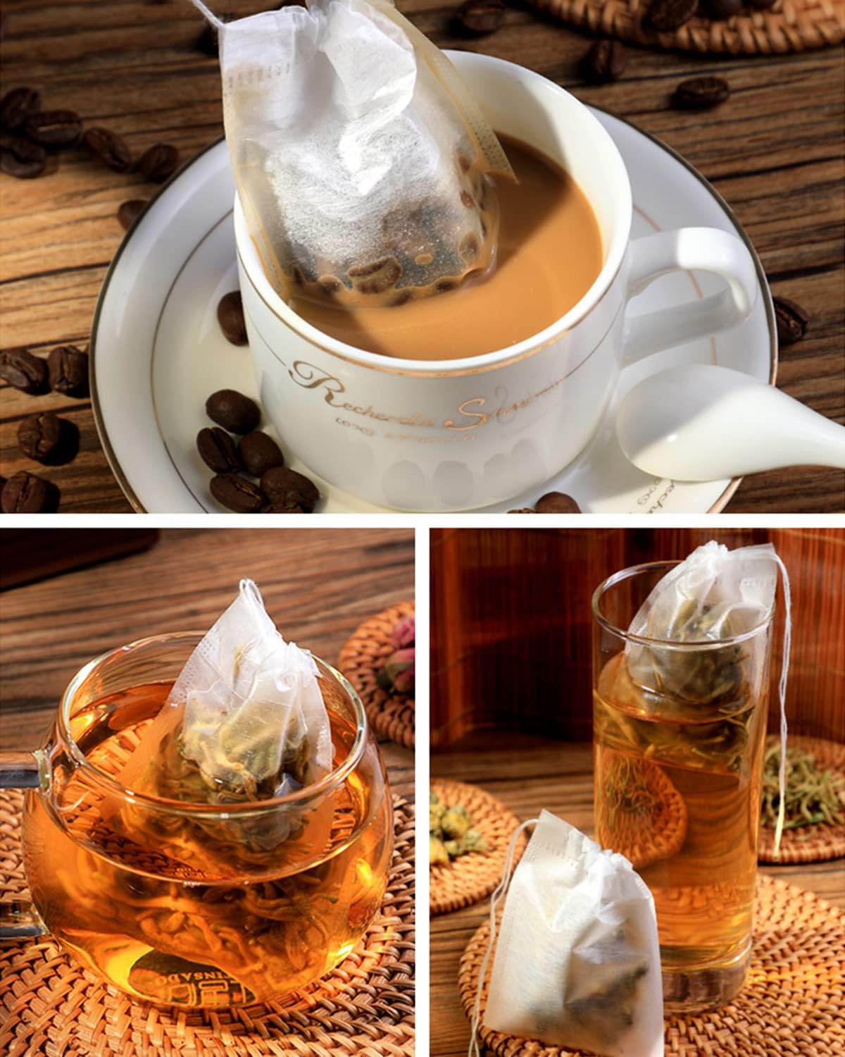 200pcs Disposable Tea Bags for Loose Leaf Tea, Tea Filter Bags with Fr