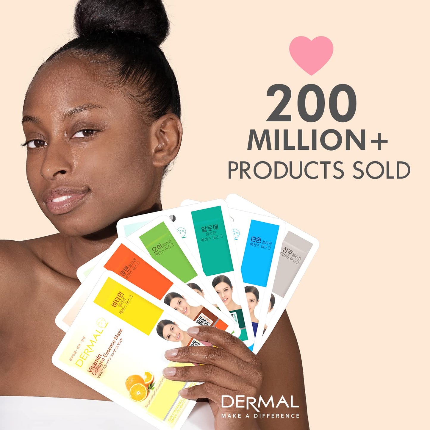 DERMAL Korean Collagen Face Mask 32 Combo Pack A+B Set – Hydrating & S