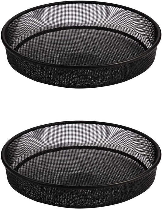 2pcs Metal Round Bird Feeders Tray, Wild Birds Seed Feeder Tray, Bird Mesh Tray Outdoor Accessory for Humming Feeder Station