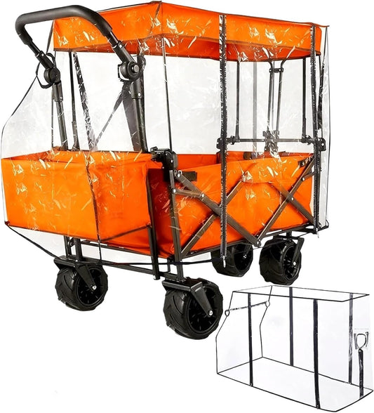 Waterproof Collapsible Wagon Rain Cover, Attachment Sandproof Windproof UV-Resistan Carts Removable Protective, Suit for Camping Picnic Garden Use