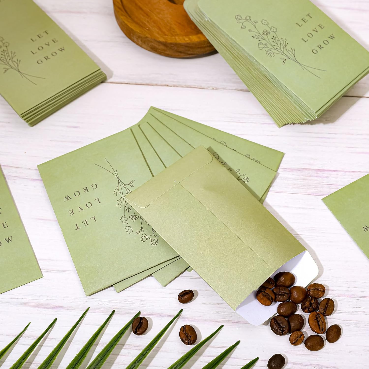 Whaline 200 Pcs Self Adhesive Wedding Favor Seed Packets Let Love Grow