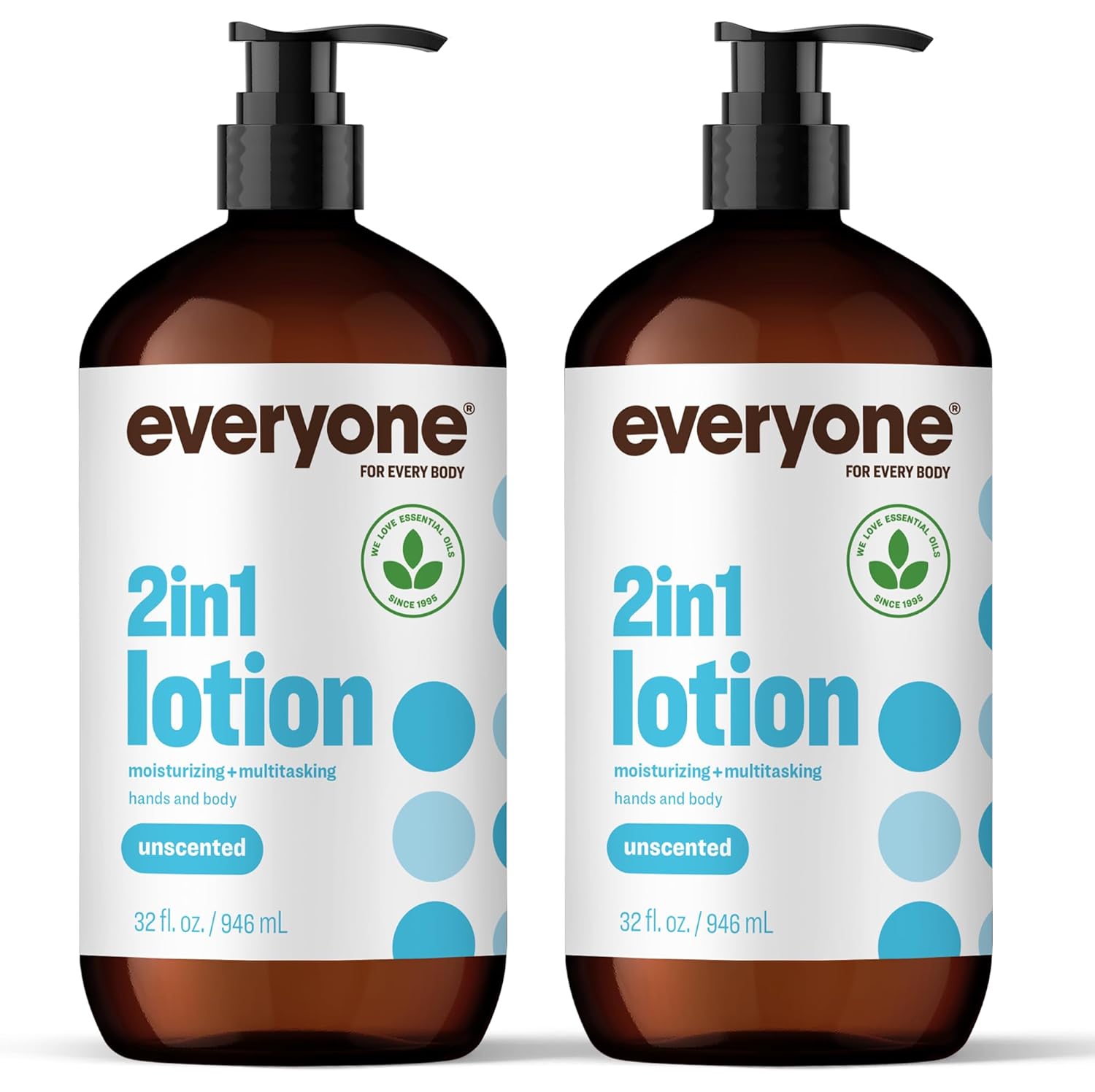 Everyone 2-in-1 Lotion for Hands/Body, 32 ounce (Pack of 2) Unscented 