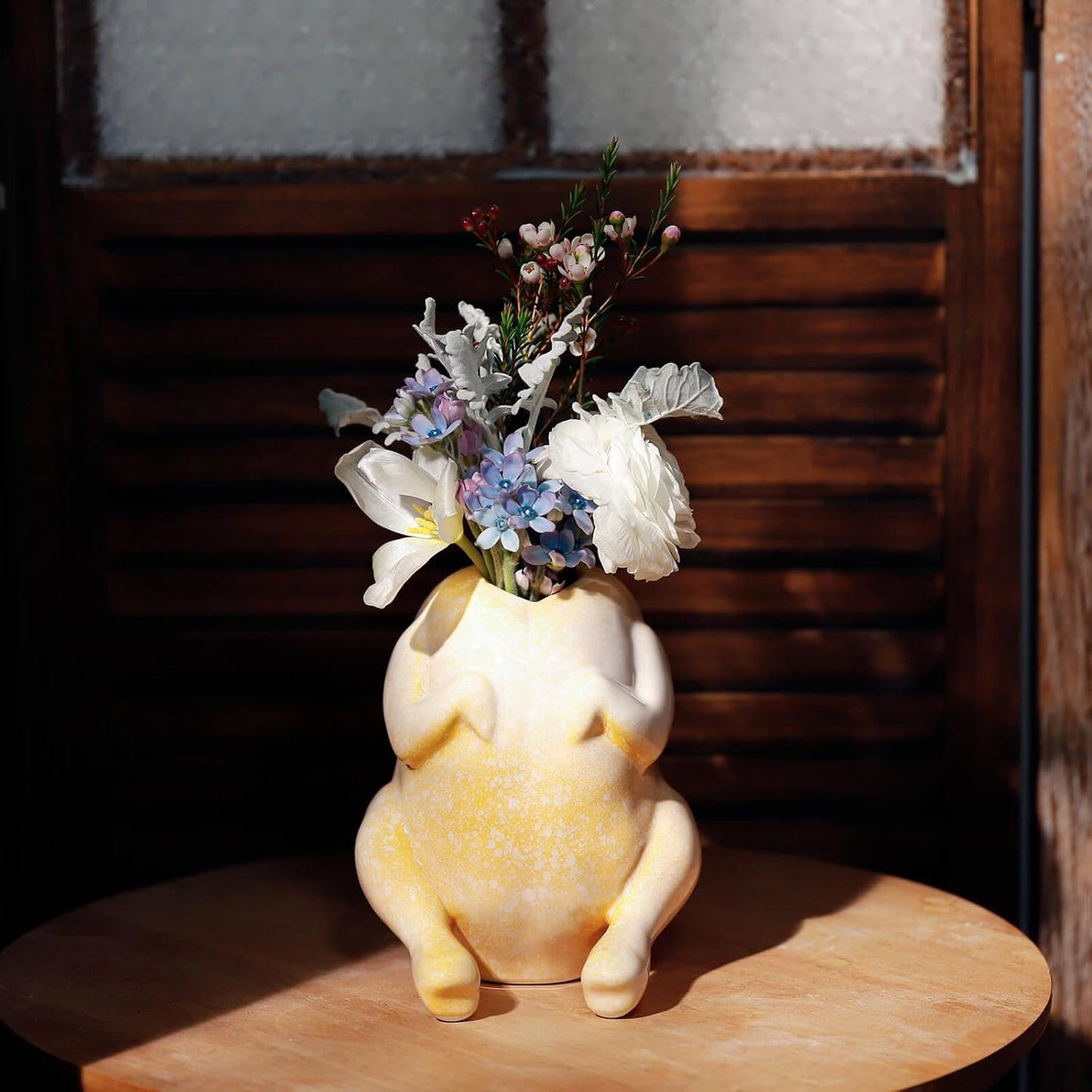 Cute Ceramic Turkey Vase for Flower, Turkey Planter Pot for Home Decor Indoor Outdoor, Unique Vases for Wedding Dinner Table Living Room Office Decorative Vase