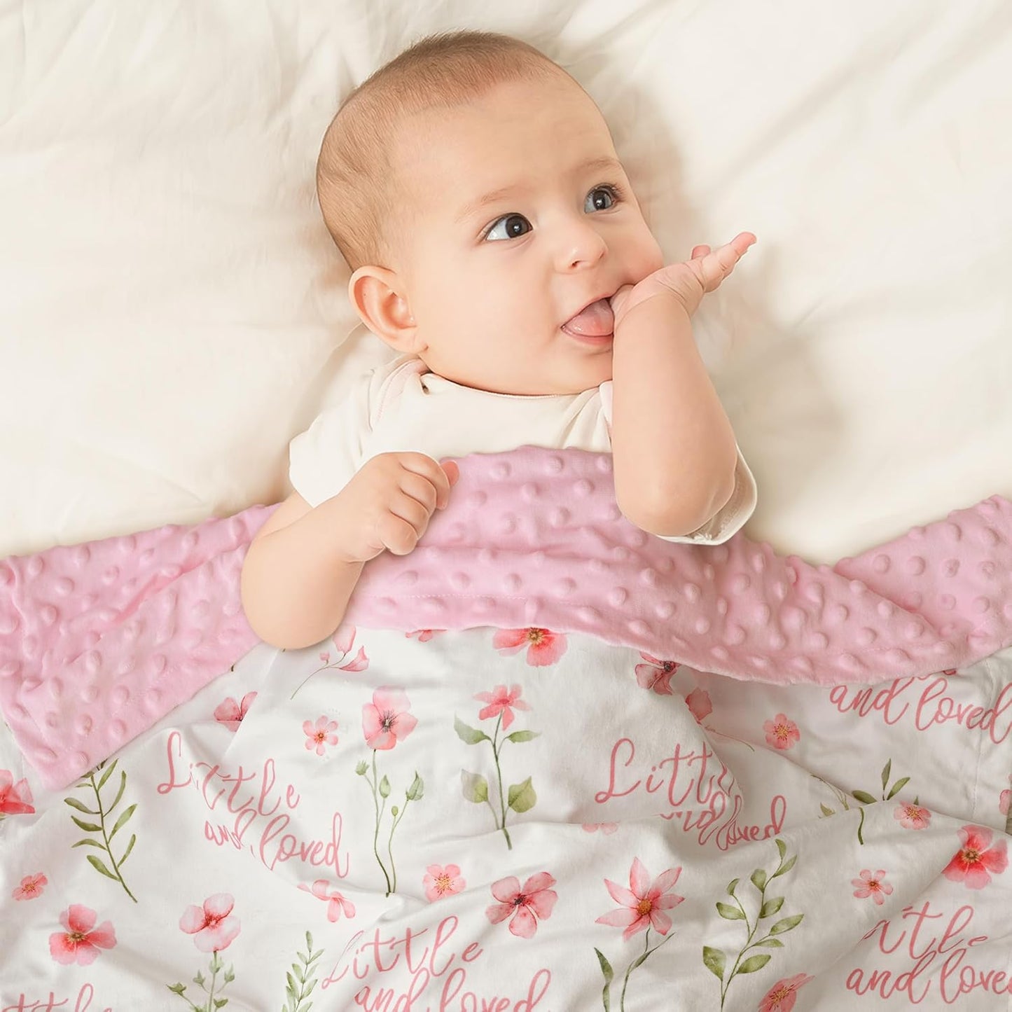 Floral Baby Blankets for Girls - Super Soft Nursery Minky Blanket, New