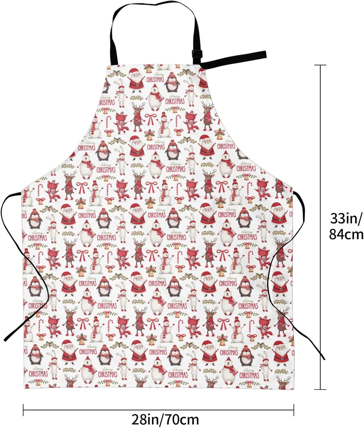 Christmas Santa Claus print Waterproof apron with pocket adjustable cooking apron for adult kitchen bibs to bake