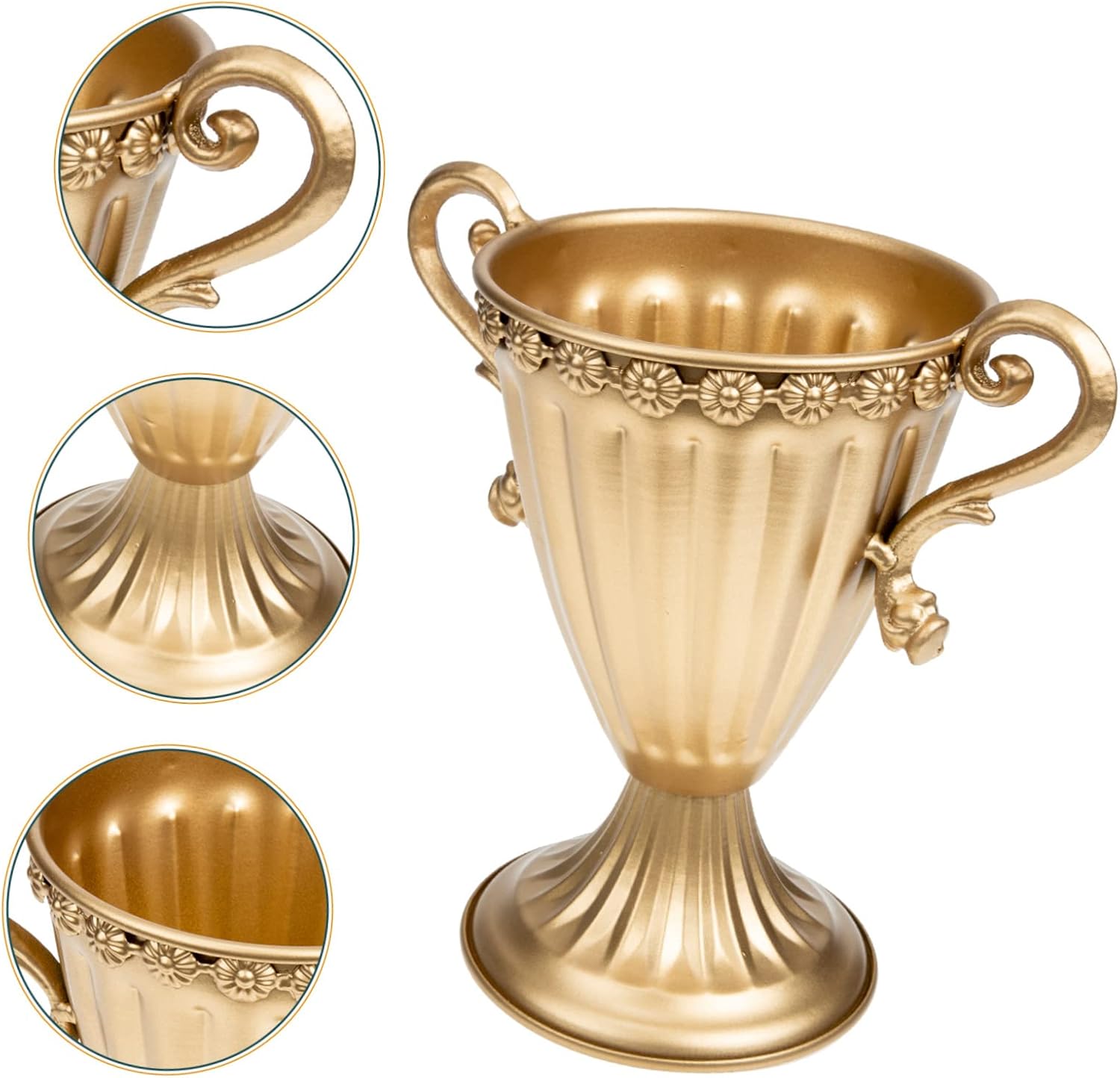 BESTOYARD Vintage Iron Flower Pot Retro Style Vase for Wedding Decor D