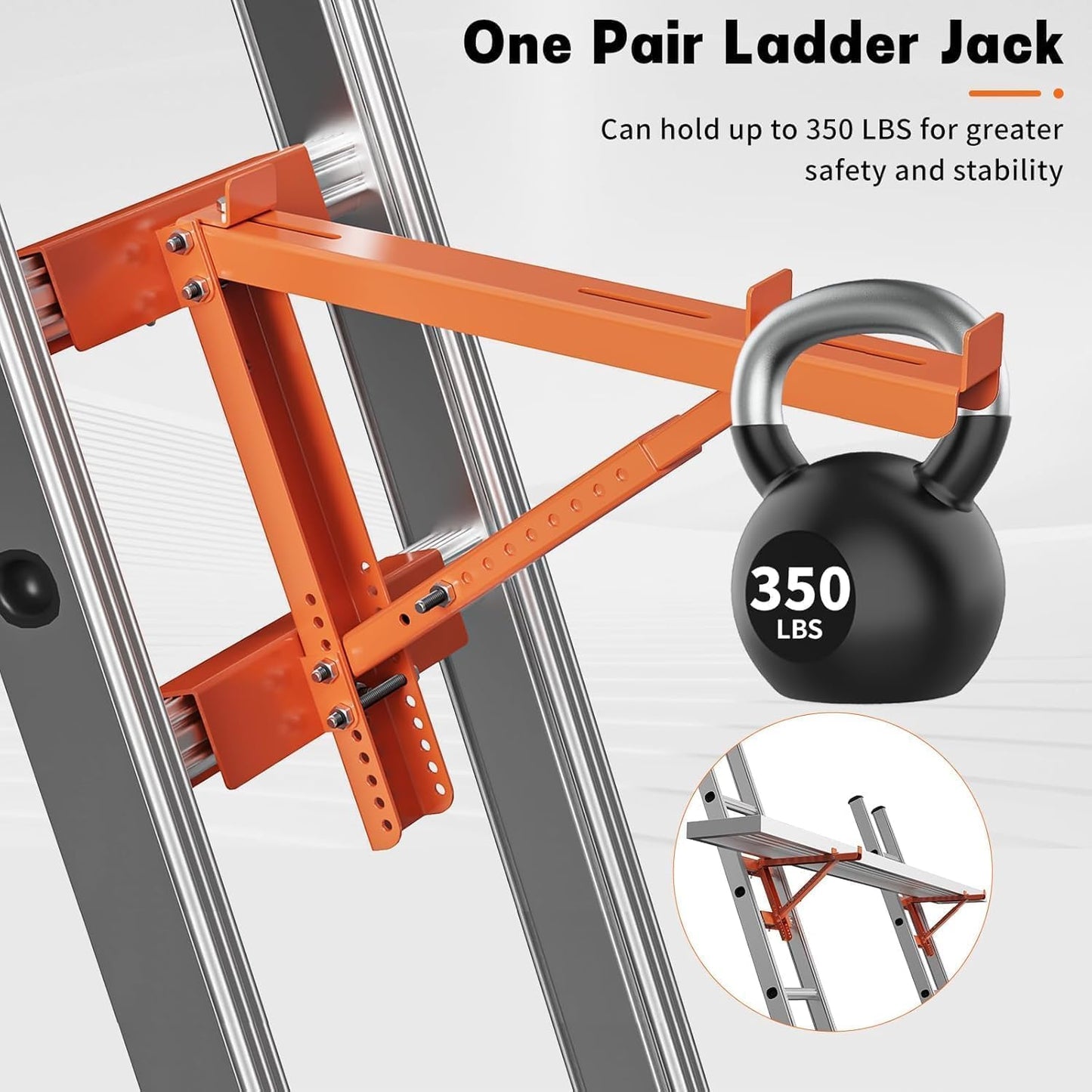 2 Pack Ladder Jacks for Scaffolding Platform Heavy Duty Steel Ladder J