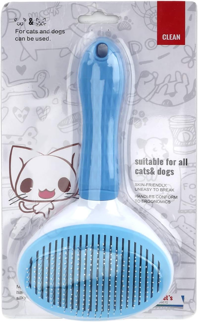 Depets Self Cleaning Slicker Brush, Dog Cat Bunny Pet Grooming Sheddin