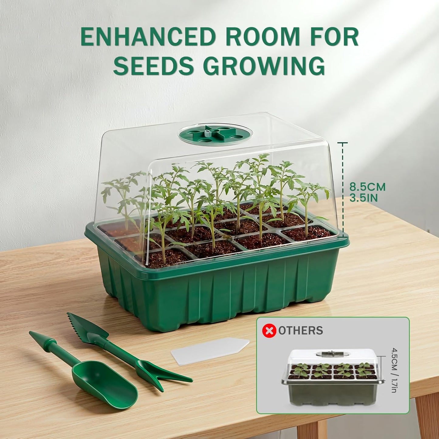 YAUNGEL Seed Starter Tray with Grow Light, 6 Pack Seed Starter Kit wit
