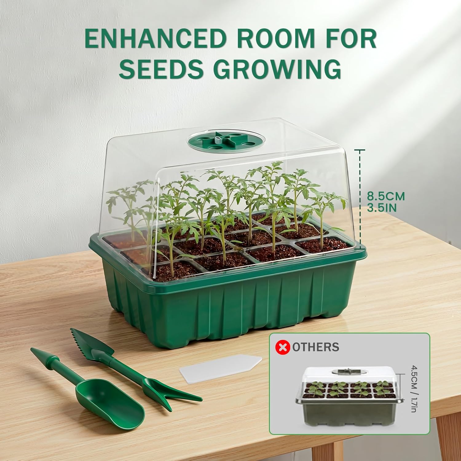 YAUNGEL Seed Starter Tray with Grow Light, 6 Pack Seed Starter Kit wit