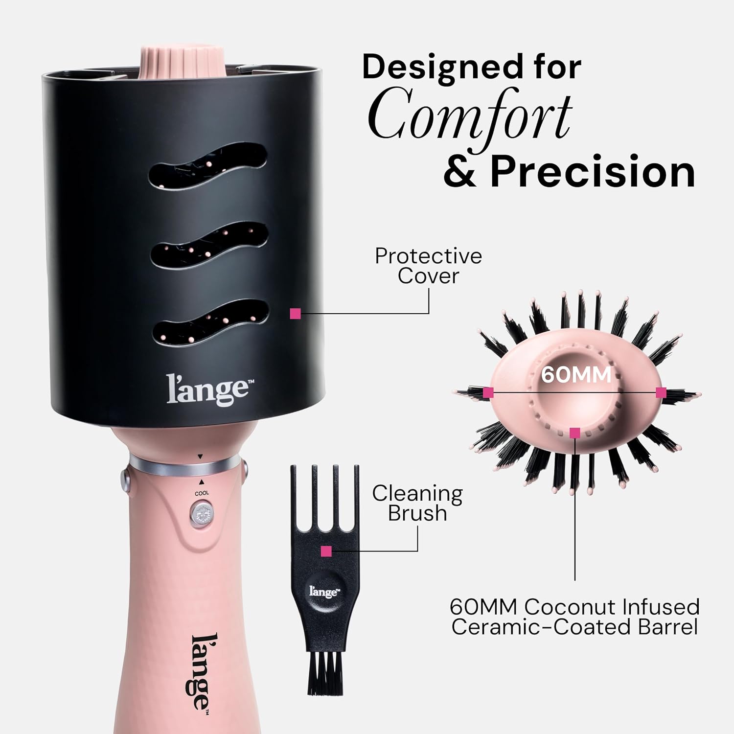 L'ANGE HAIR VolumeBoost 60mm 2-in-1 Ceramic Volumizing Brush Dryer | F