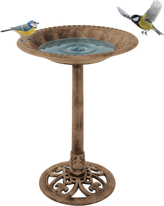 Pure Garden 50-LG1074 Antique Bird Bath-Weather Resistant Resin Birdba