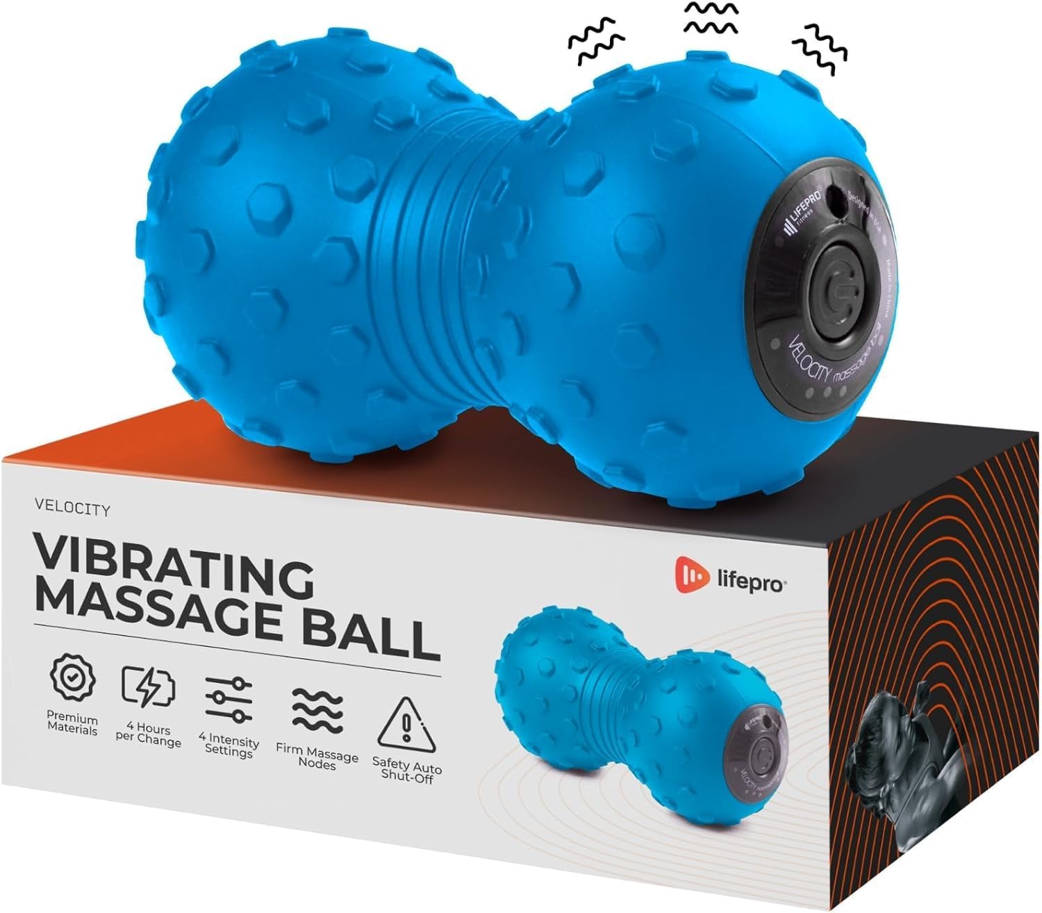 LifePro 4-Speed Vibrating Massage Ball - Peanut Massager Combines a La