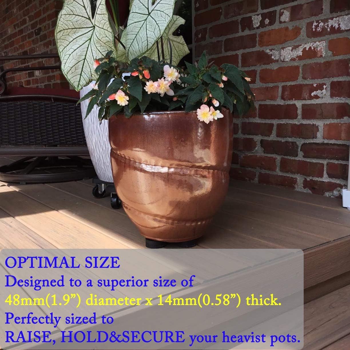 24 Pack Invisible Pot Feet with Enhanced Non-Slip Surface Grip Plant P