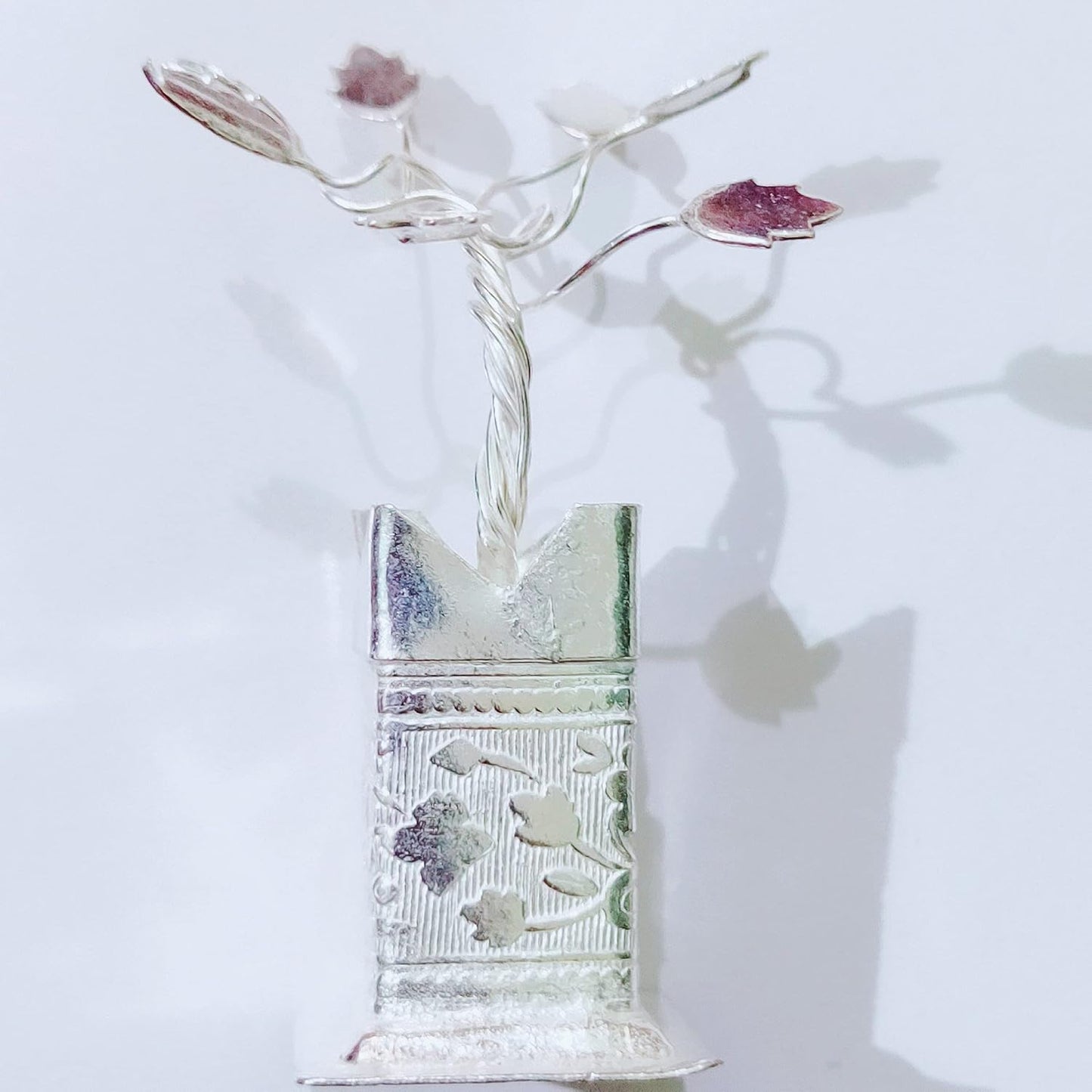 Tulsi Kyara Pot in German Silver White Metal for Laddu Gopal Ji Temple