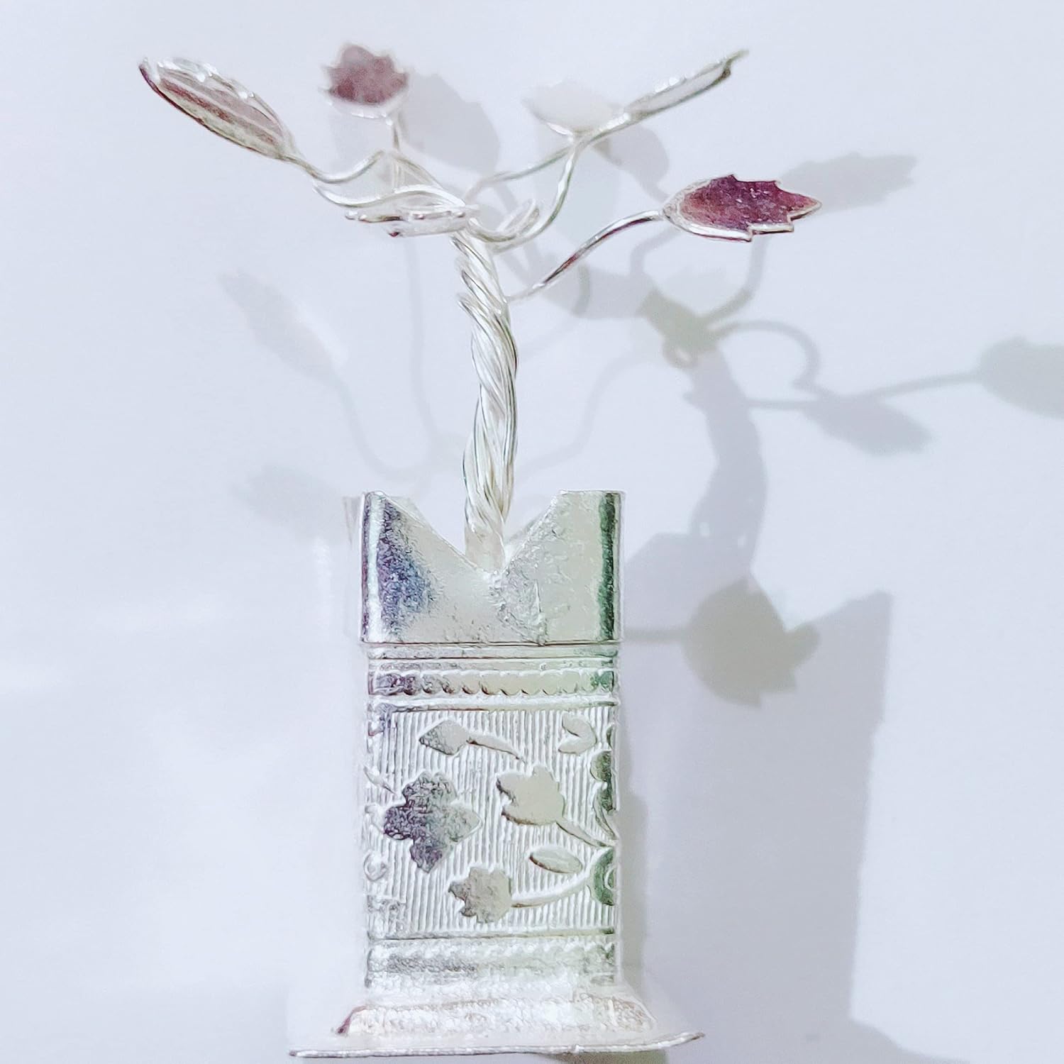 Tulsi Kyara Pot in German Silver White Metal for Laddu Gopal Ji Temple