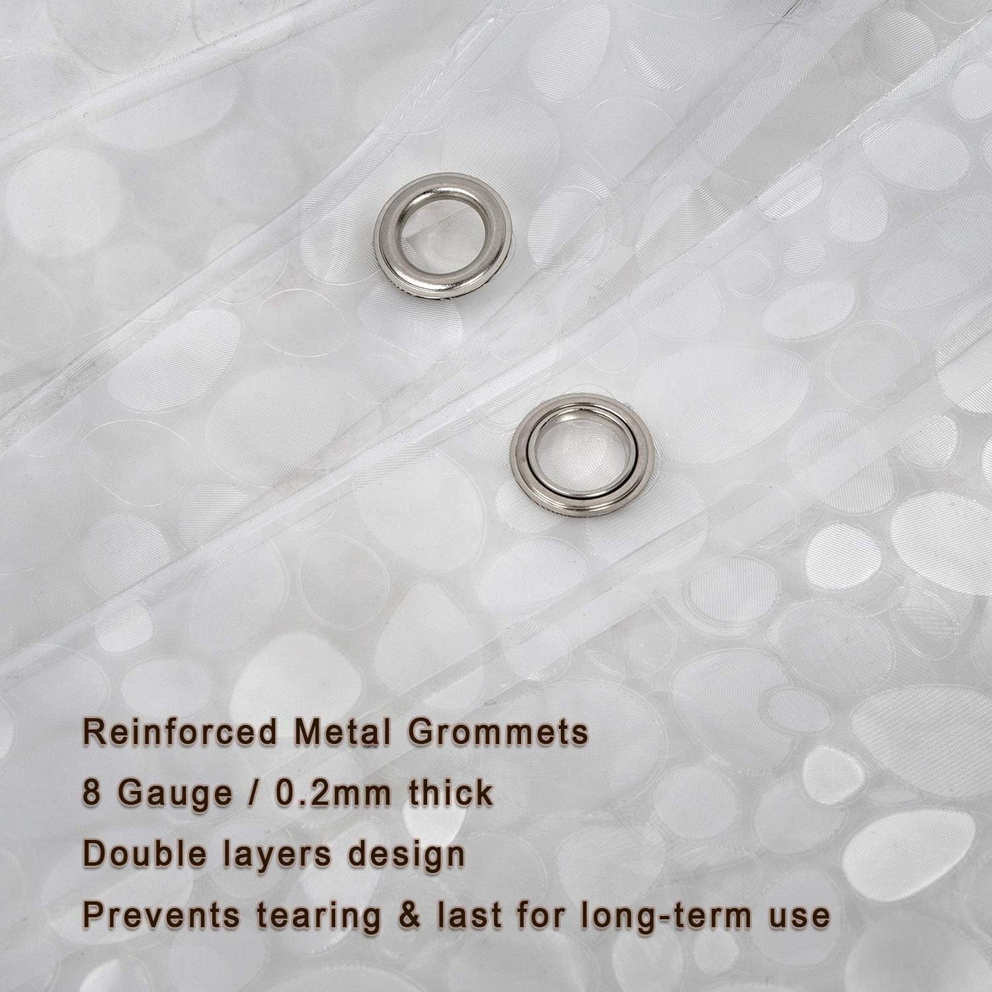Bostofy Waterproof Shower Curtain Liner 8G EVA Thick Shower Curtain wi