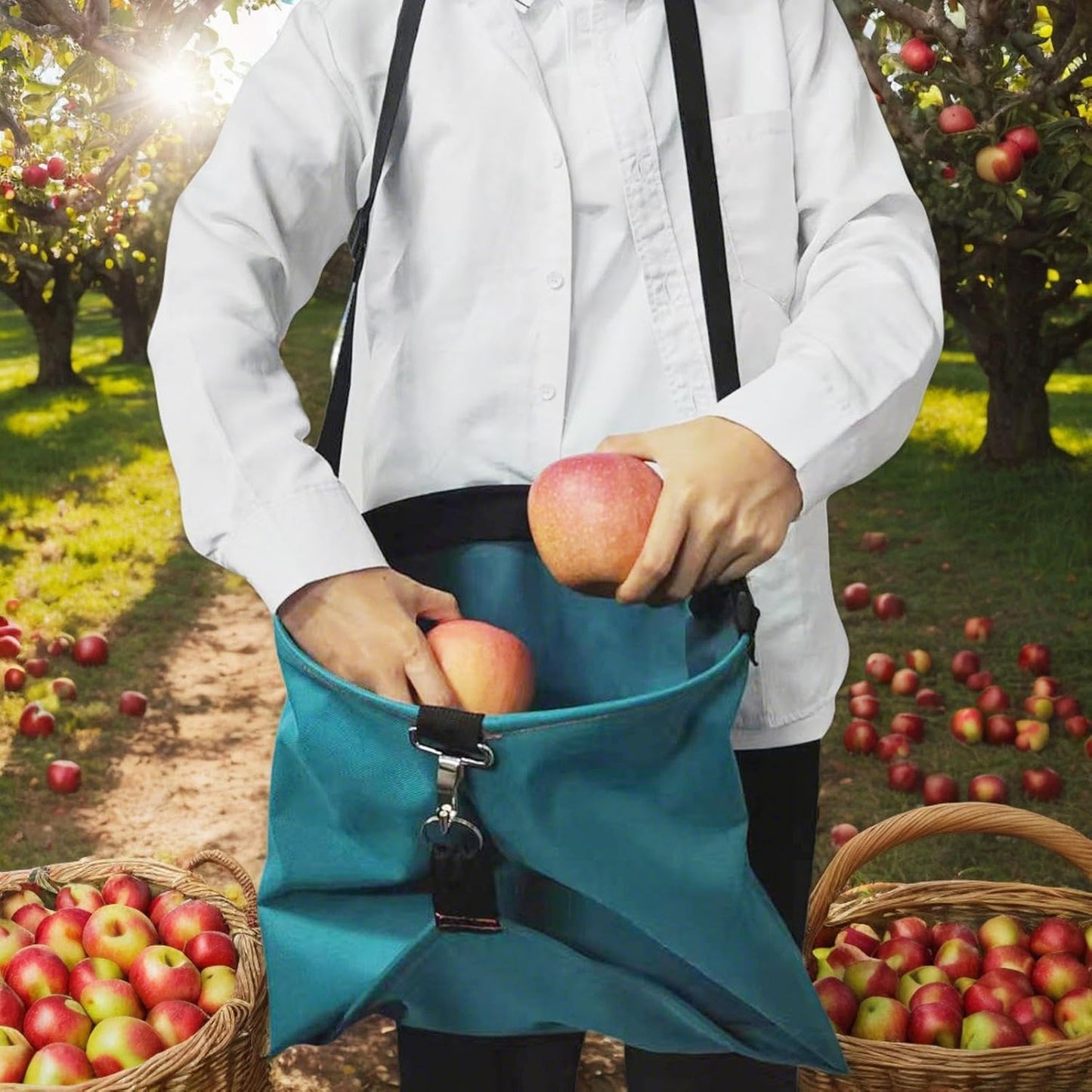 Garden Apron Pouch, Fruit Harvesting Bag, Quick with Release Design, Supply for Farm Berry, Florist Vegetable Accessory, Stylish Gift for Weeding Fruit Picking Daily Use Outdoor Large Storage