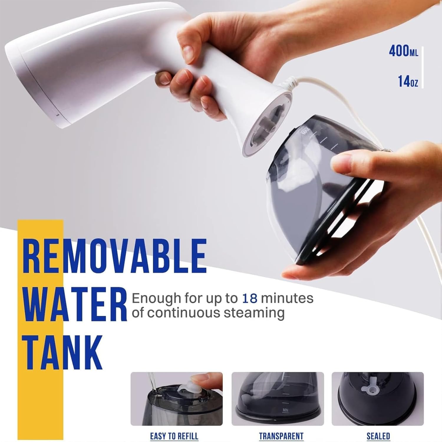 Steamer for Clothes 1350W, Clothes Steamer for Home, Office, Travel, U