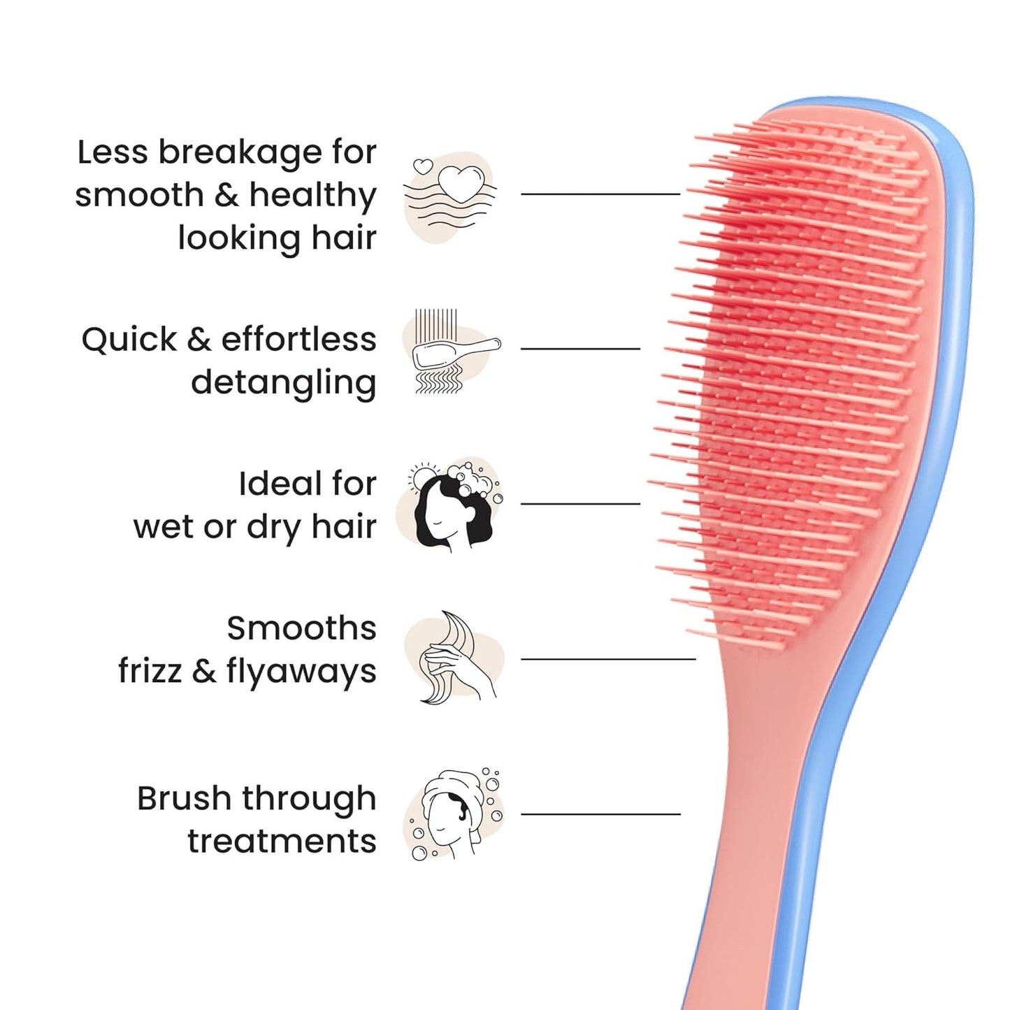 Tangle Teezer Ultimate Detangler Brush for Wet & Dry Hair, Eliminates 