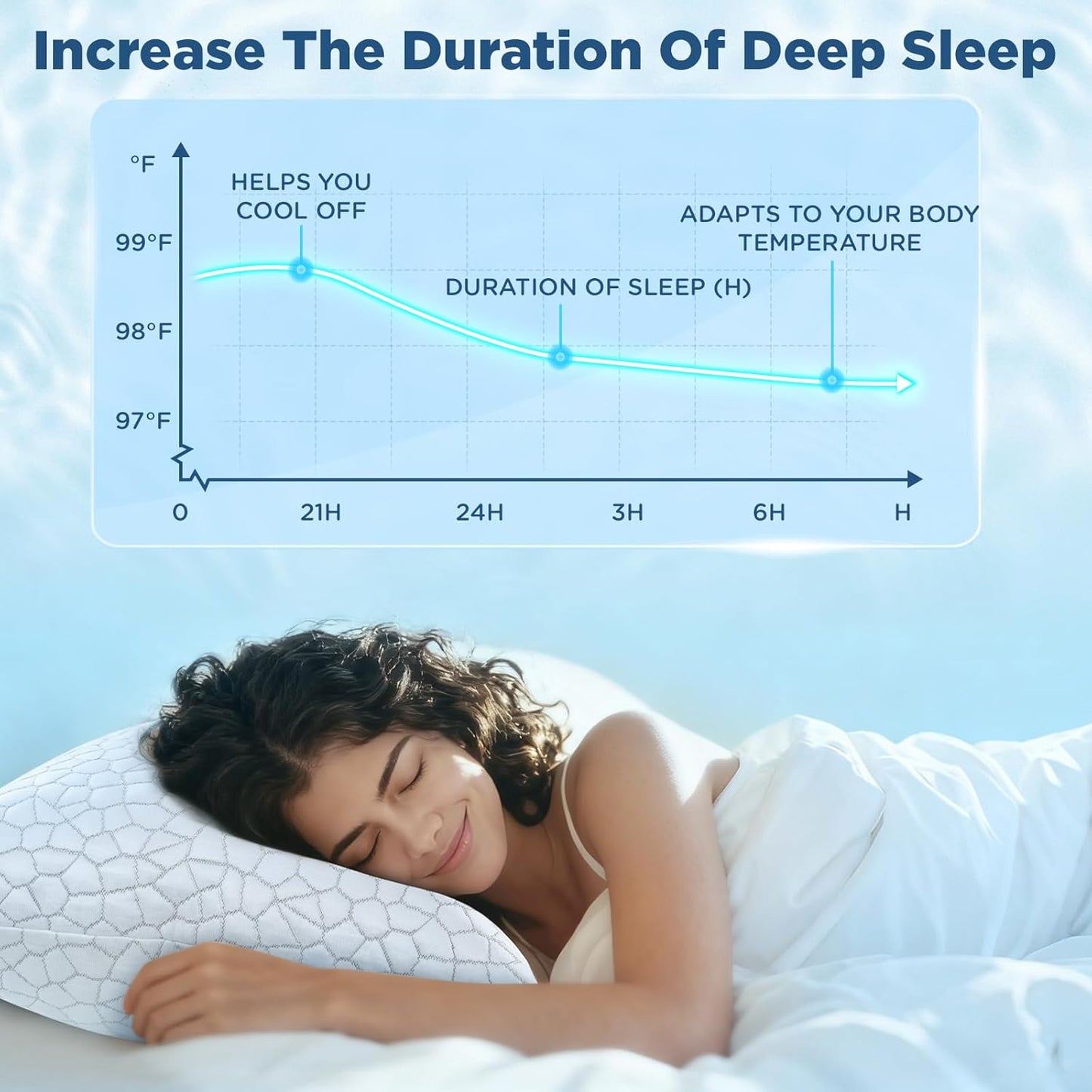 Cooling Pillow Queen Size Set of 2, Adjustable Bed Pillows for Sleeping, Luxury Shredded Memory Foam Pillows 2 Pack,Soft Yet Supportive Firm Pillow for Side,Back,Stomach Sleepers,Gifts for Hot Sleeper