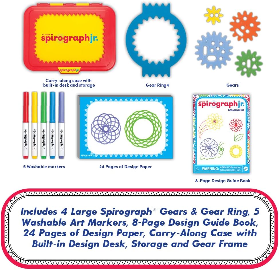 Spirograph Jr. — Jumbo Sized Gears Classic Retro Toy For Spiral Drawin