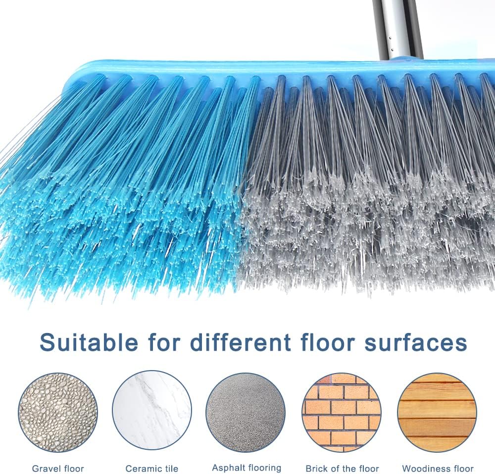 LandHope Heavy Duty Broom, 15.75in Wide Push Broom, 45.67in Long Handl