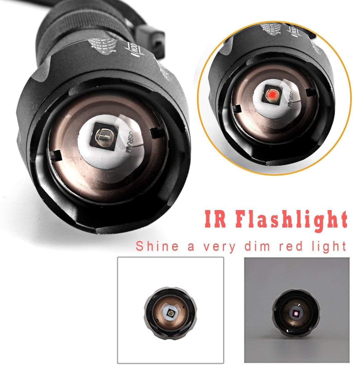 ULTRAFIRE IR Illuminator Flashlight, 850nm Focus Adjustable IR Led Flashlight Infrared Light Torch for Night Vision, Coyote Fox Predator Hunting