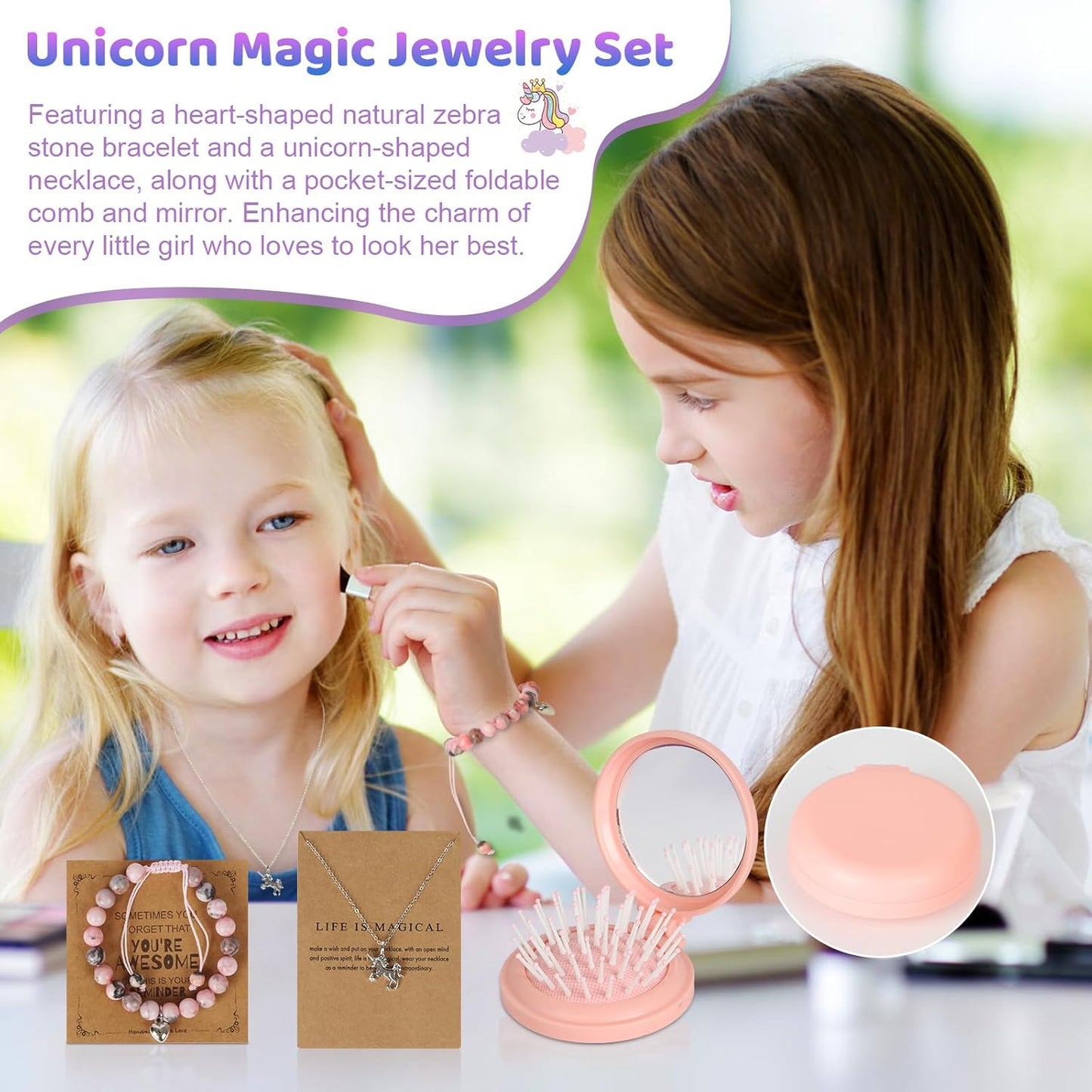 Jenria Unicorn Gifts for Girls, Easter Baskets for Kids, Birthday Gifts for Girls Age 3 4 5 6 7 8 9 10 Years Old Girl, Gift Ideas, Girls Toys Age 6-8, Unicorn Toys for Daughter, Niece