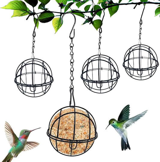 Bird Feeders for Outdoors | Metal Ball Shape Ornament,Wild Bird Feeder Stations with Chain,for Backyard Patio Lawn Window Balcony Deck