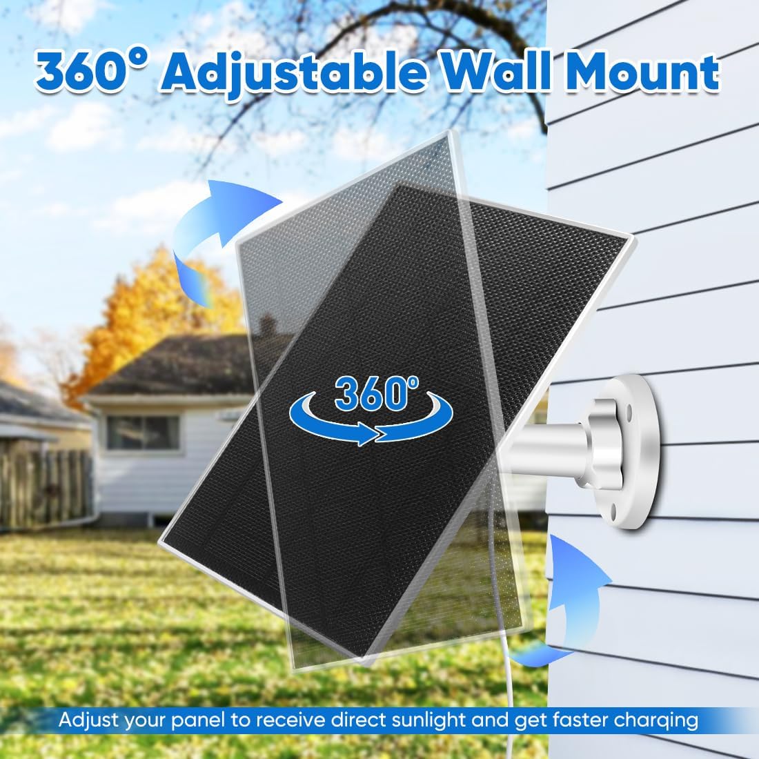 3W Solar Panel for Bird Feeder, Continuously 3W Power with Battery Sup