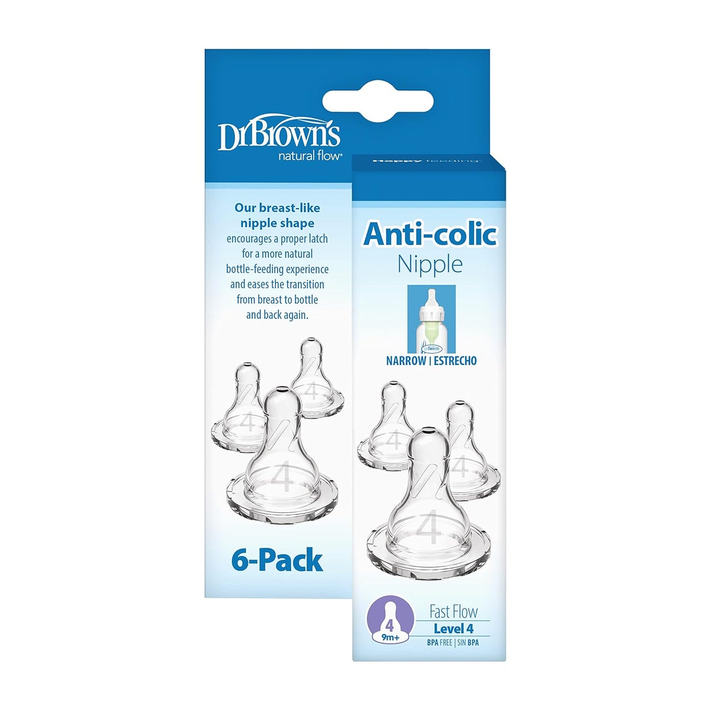 Dr. Brown's Original Nipple, Level 4 (9m+), 6 Count