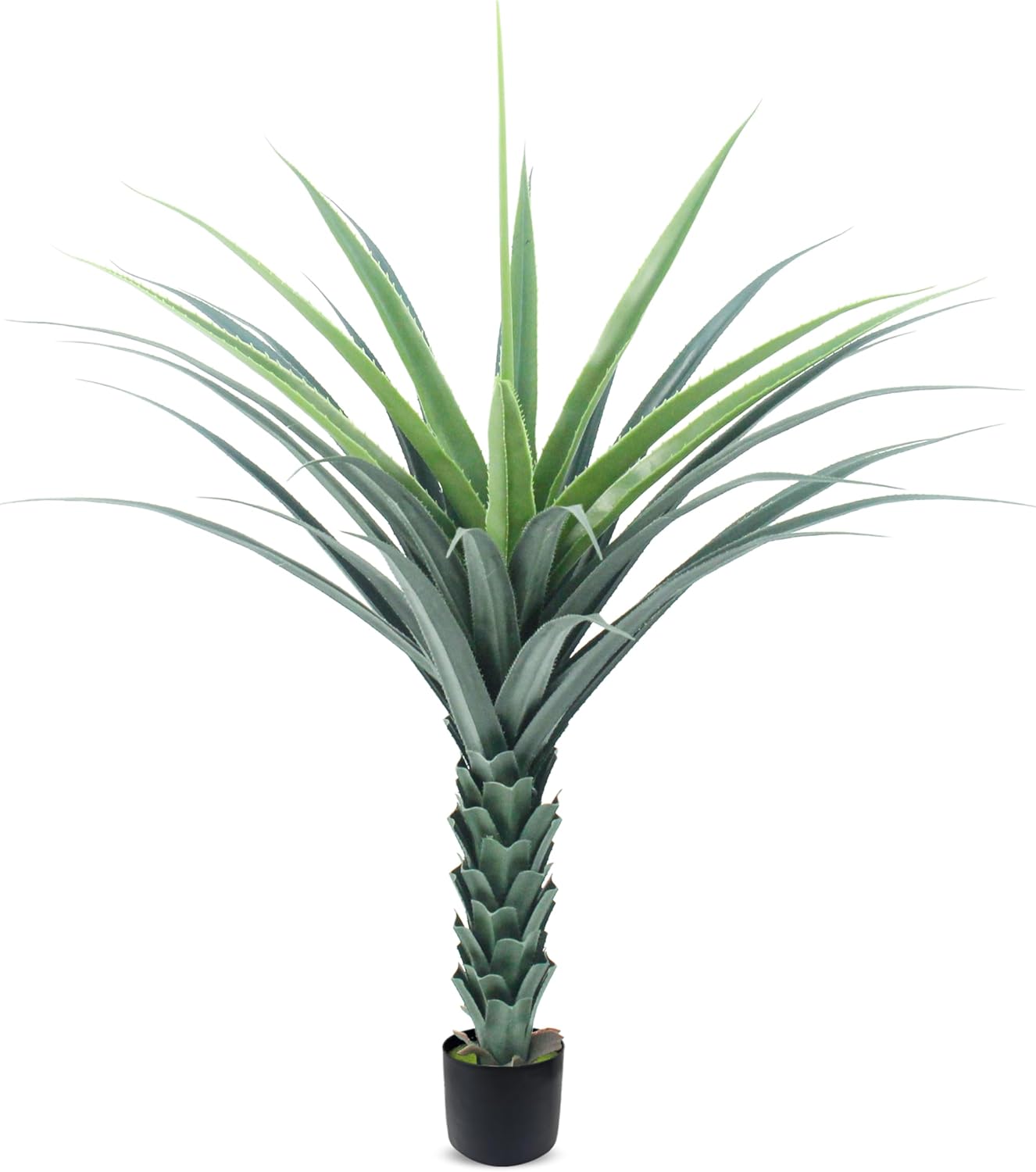 Tropical Plant Artificial - 4ft Fake Agave Plant for Indoor, Faux Spiked Agave Tree for Home, Office, Corner, Front Porch, Entryway, Patio, Pool, Outdoor Hotel Decor Greenery Tree Housewarming Gift