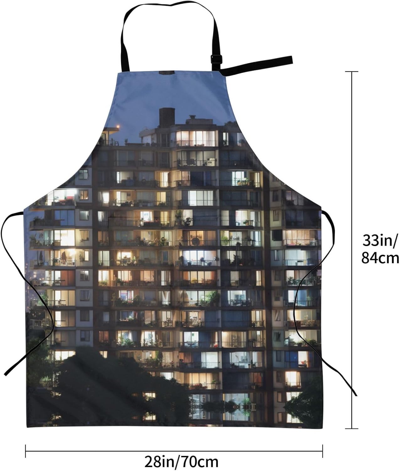 Cityscape Night Canada print Waterproof apron with pocket adjustable cooking apron for adult kitchen bibs to bake