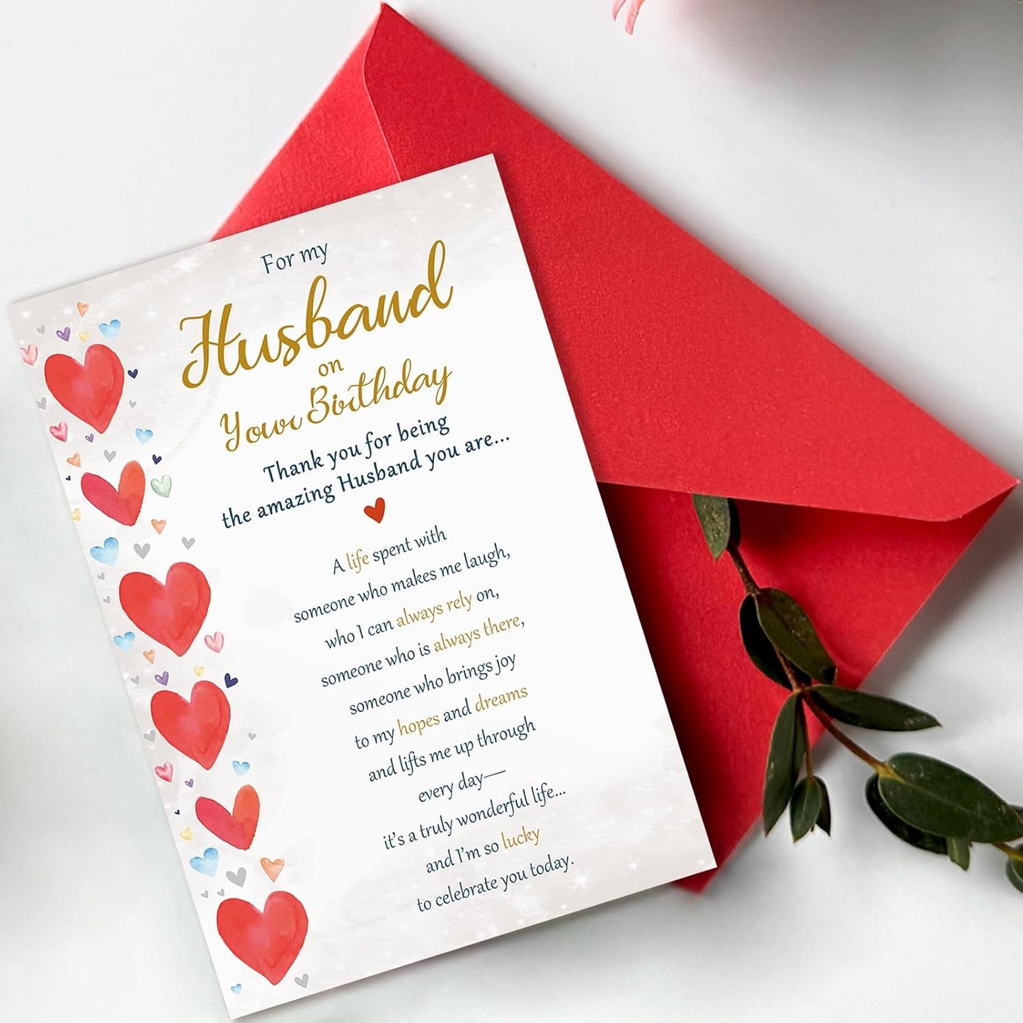 Funny Birthday Card Gifts for Husband from Wife, Happy Birthday Decorations for Men-8x5.3 Inches, Double-Sided