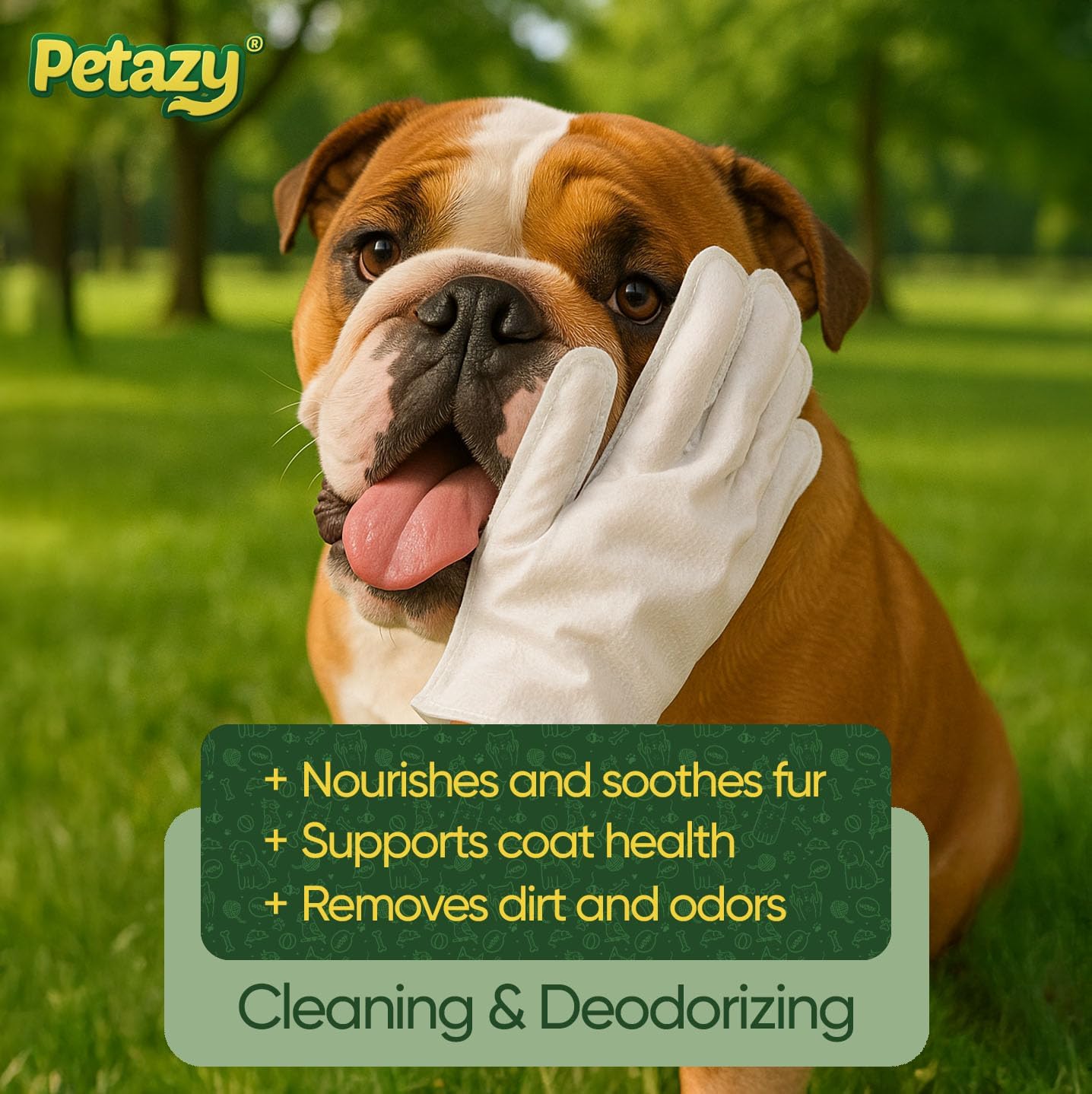 Pet Glove Wipes for Dogs & Cats – Hypoallergenic Thick Cleaning Gloves